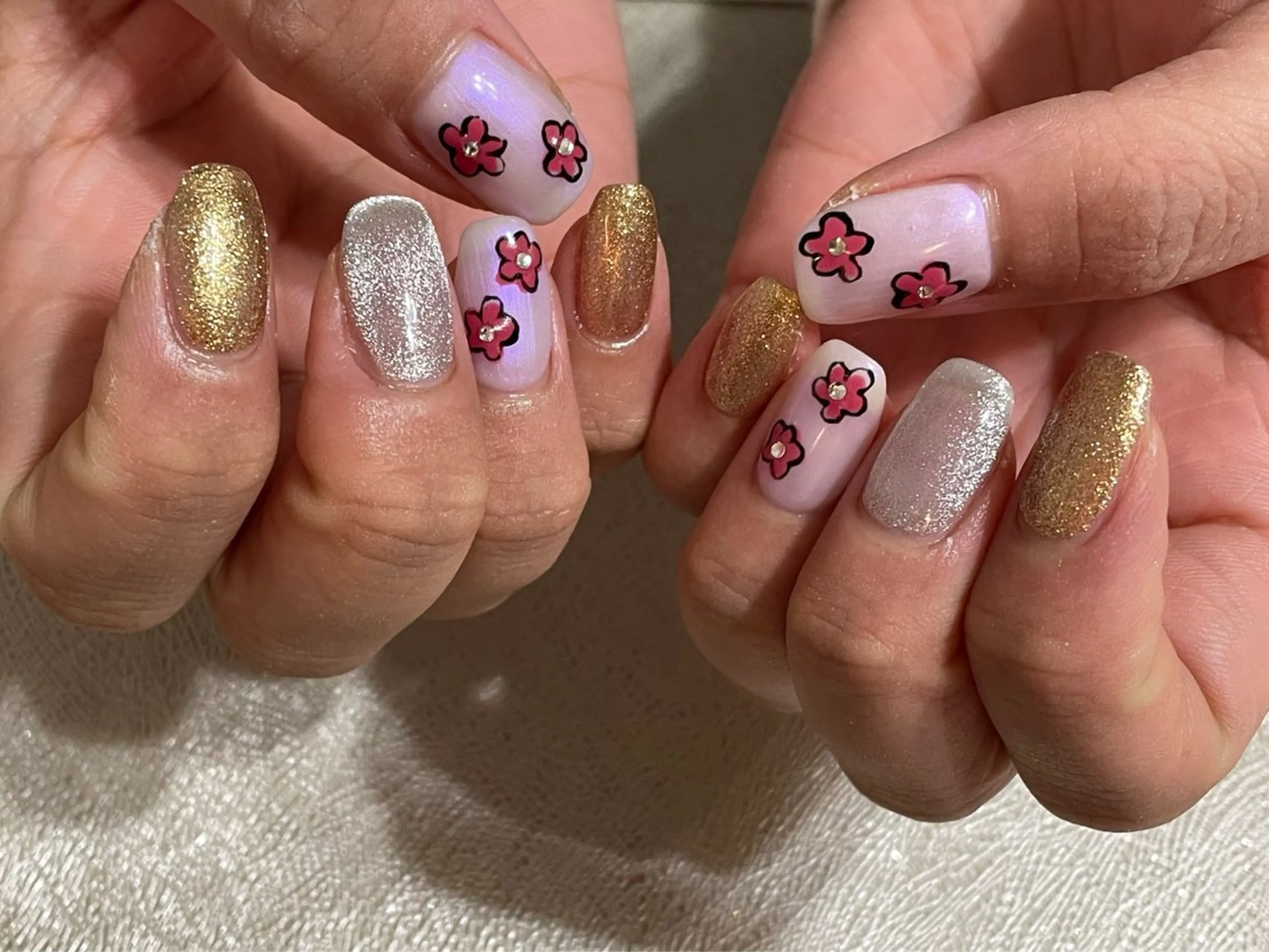 ネイル ジェルネイル 韓国ネイル パラジェル 春ネイル 冬ネイル ハンドネイル kikinail 溝の口のネイルデザイン