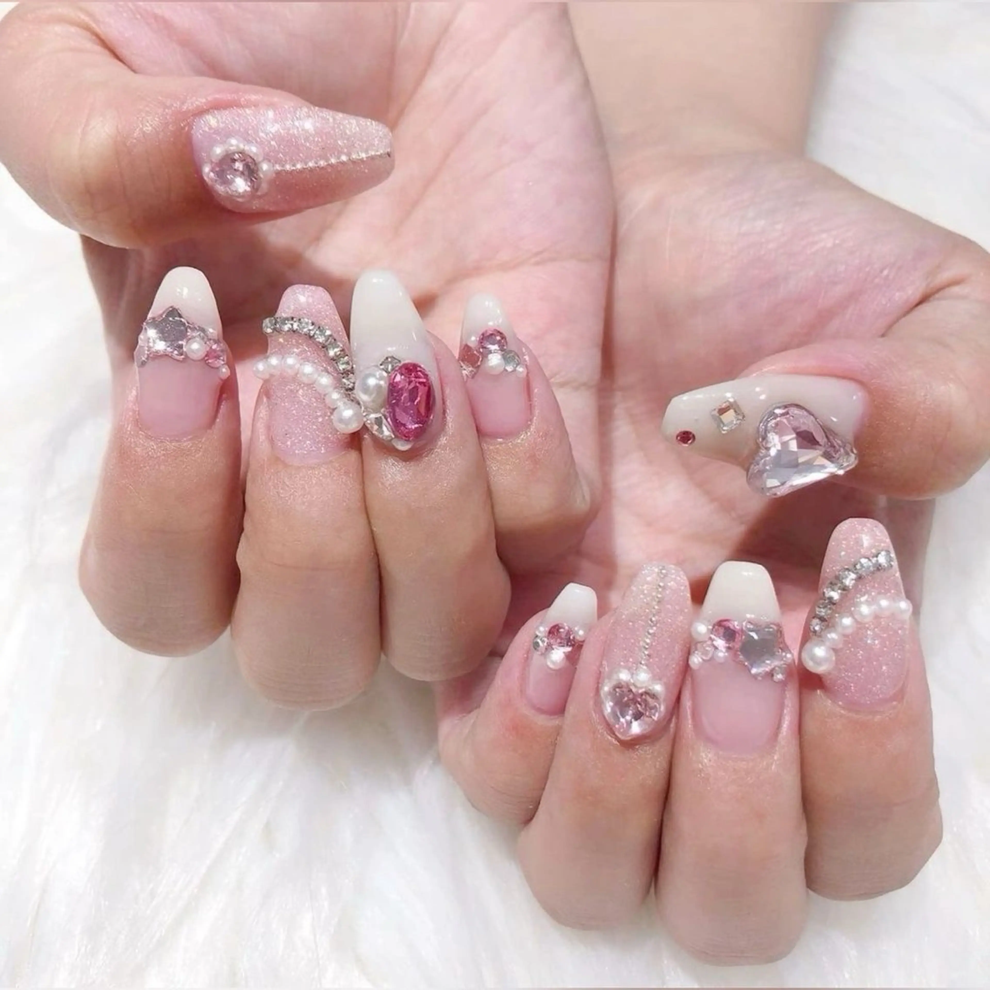 ネイル 長さ出し マグネットネイル ミラーネイル ピンク ネイルチップ Lee Nailsのネイルデザイン