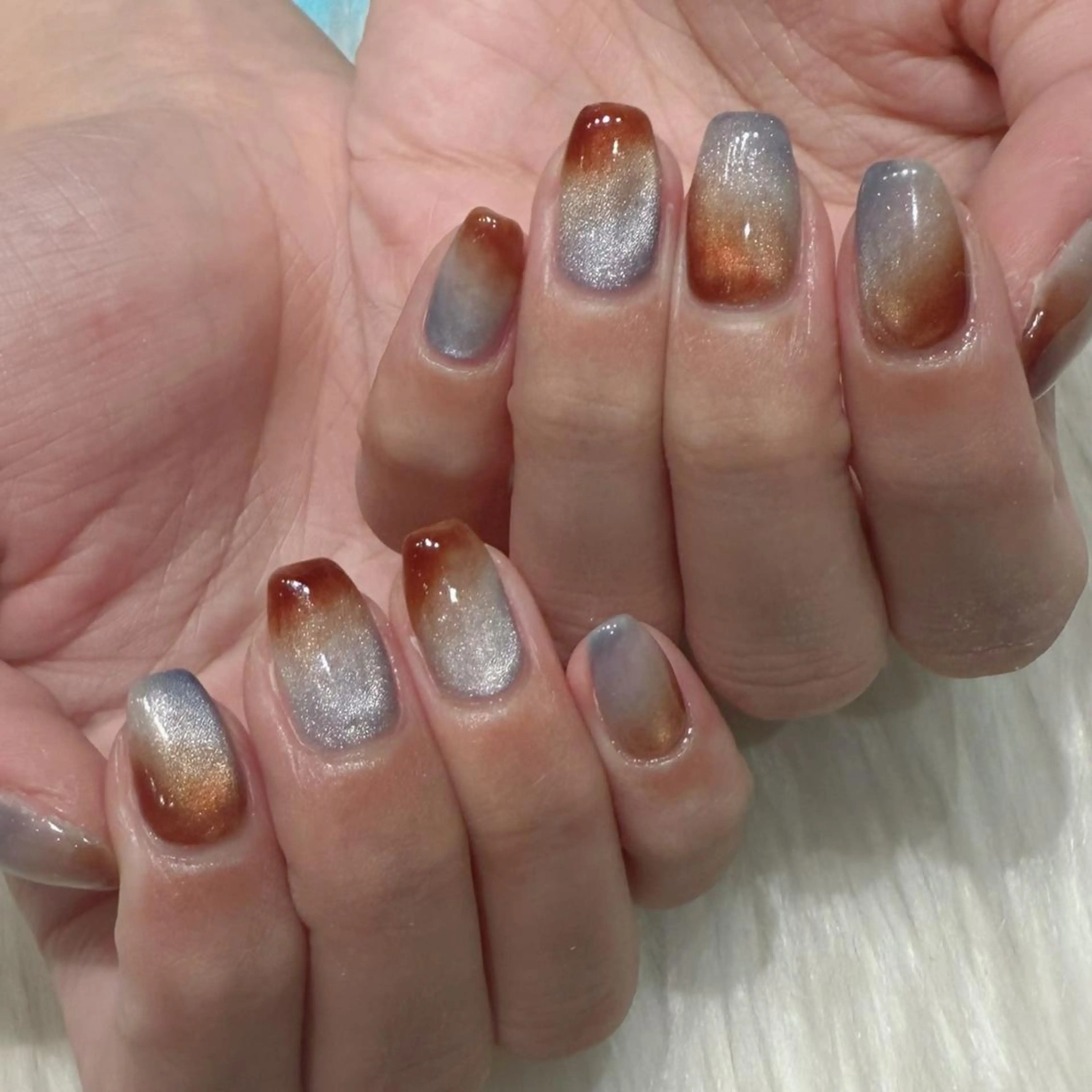 ネイル マグネットネイル ニュアンスネイル ハンドネイル Kanai Harukaのネイルデザイン