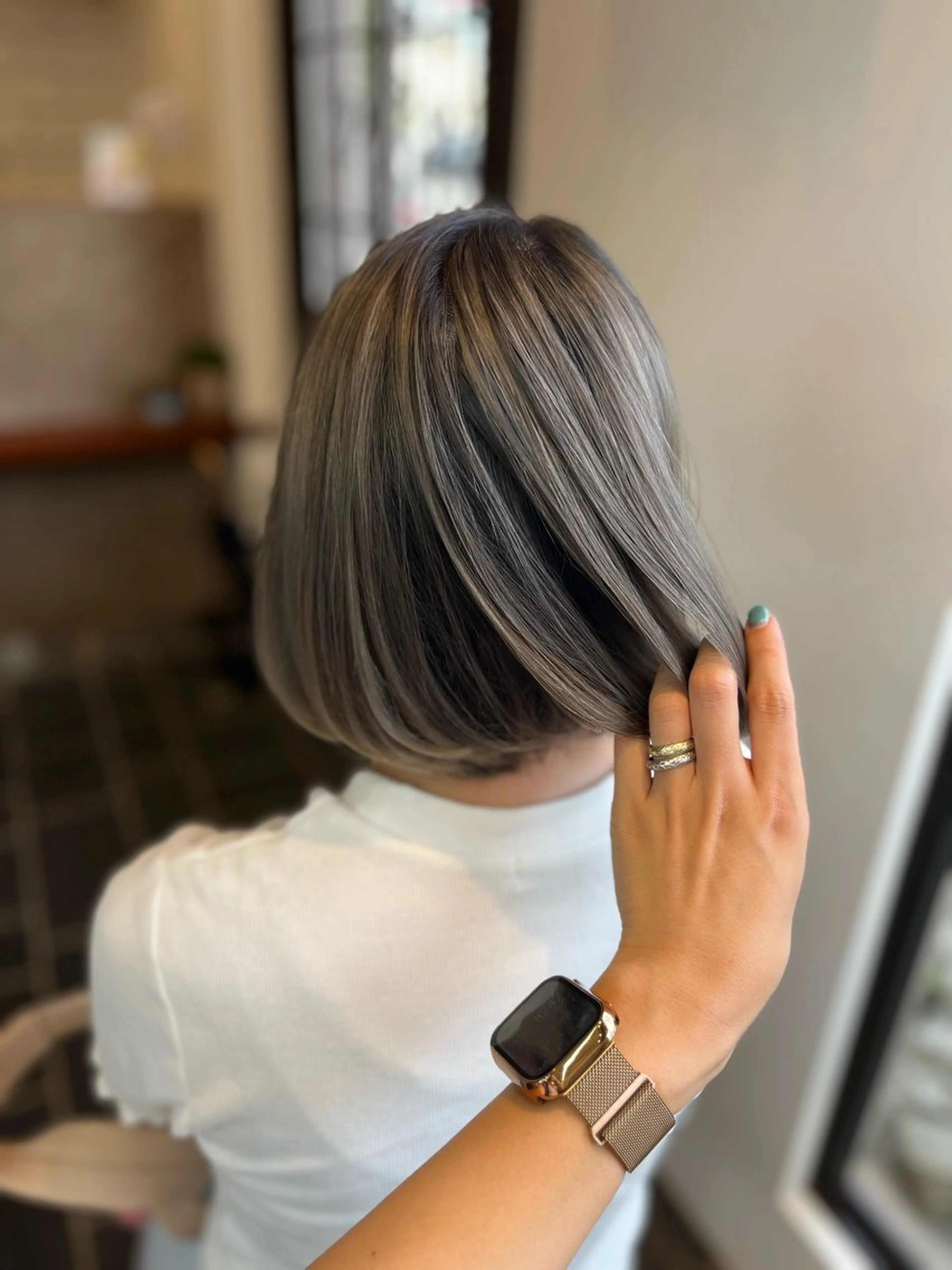 ミディアム カラー ダブルカラー ボブ ヘアカラー トリートメント 【ショートボブ🤎】 YU-KAのヘアスタイル