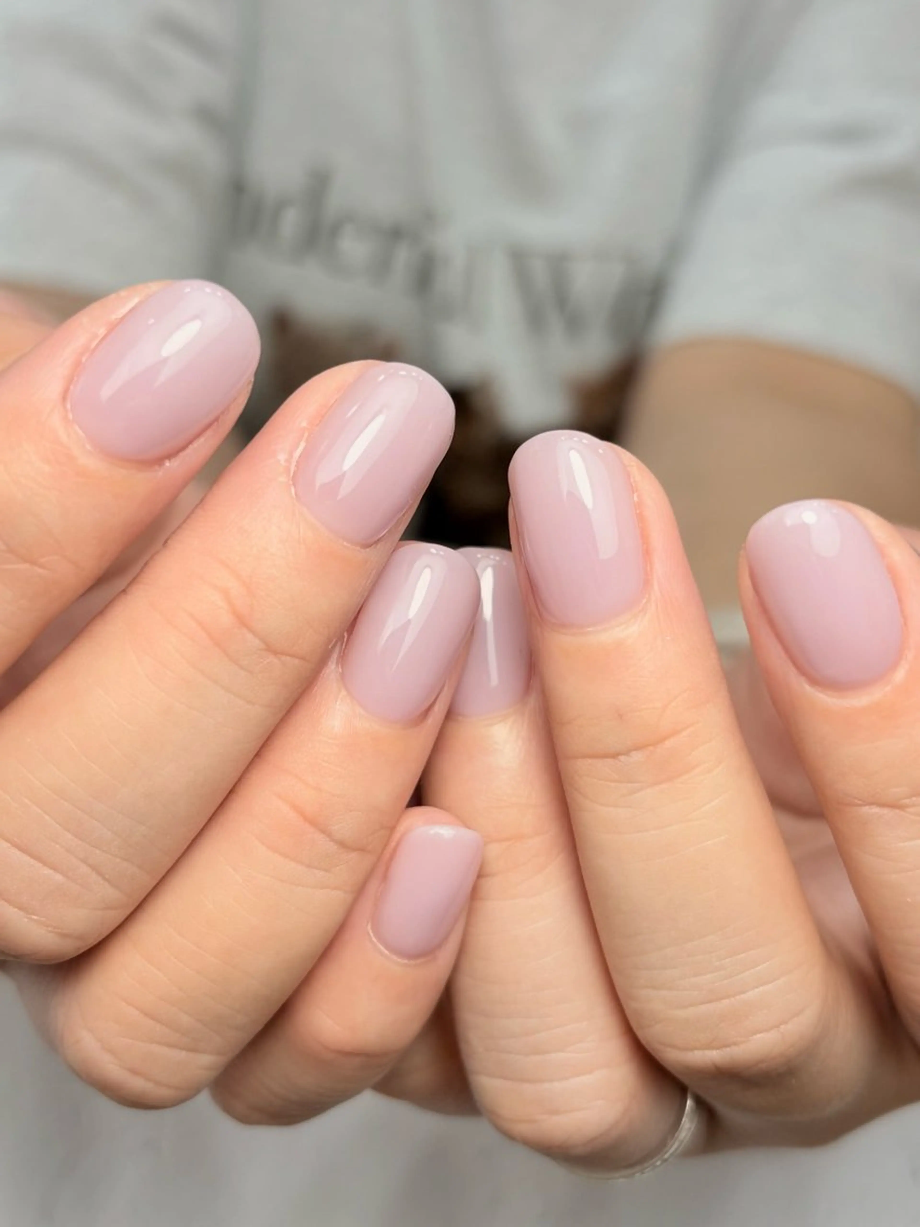 ネイル オフィスネイル ワンカラーネイル パステルネイル パープル シンプルネイル ハンドネイル Natuleaナチュリア所属・深爪矯正自爪育成専門 natuleaのネイルデザイン