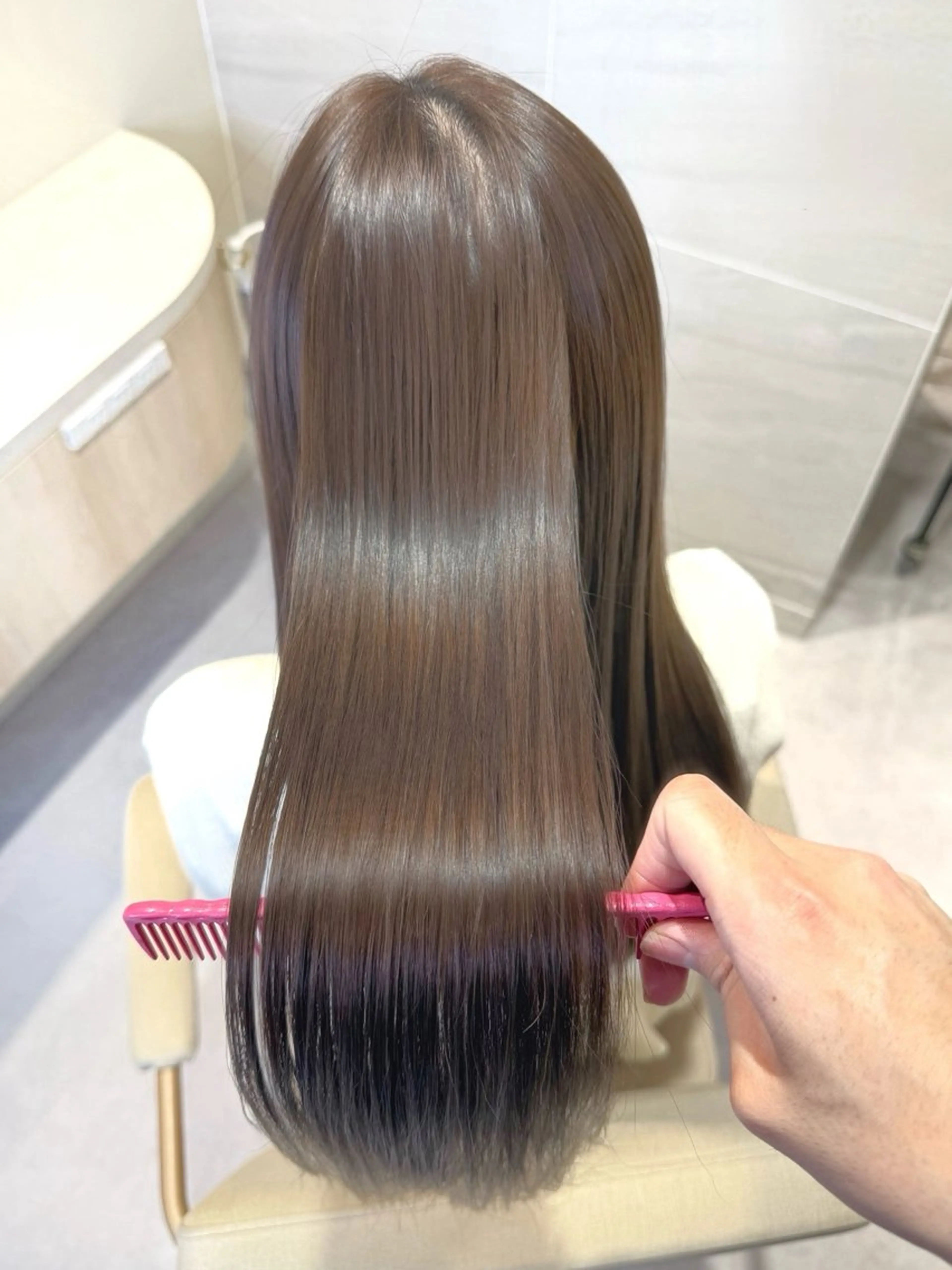 ロング カラー イルミナカラー 髪質改善 縮毛矯正 トリートメント カット ヘアカラー 縮毛矯正 トリートメント Ms.CHARM所属・透明感カラー🌿 グレージュ🐺陽介のヘアスタイル