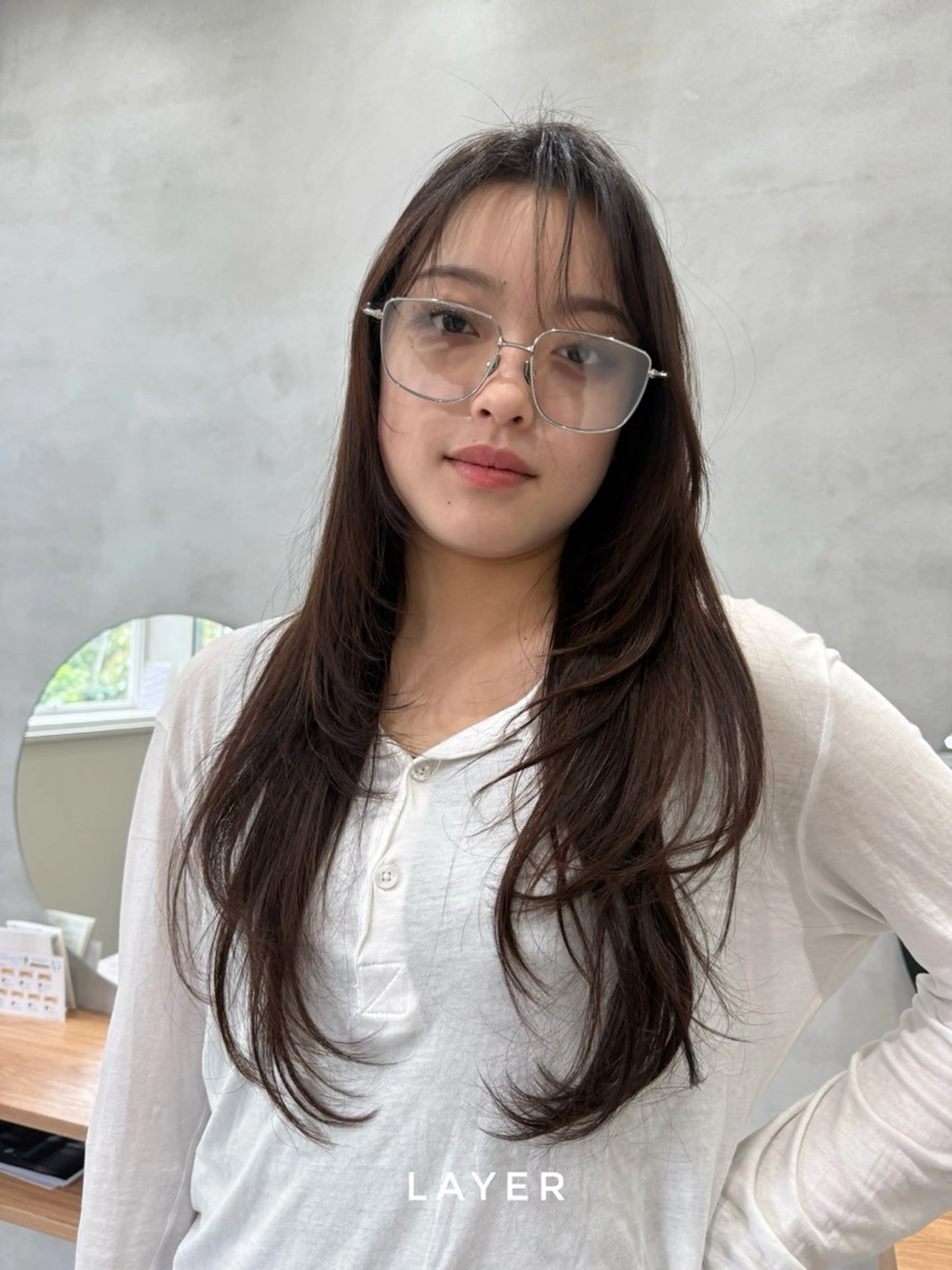 ロング カラー トリートメント トリートメント 🤍透明感カラー/ レイヤー/SUのヘアスタイル