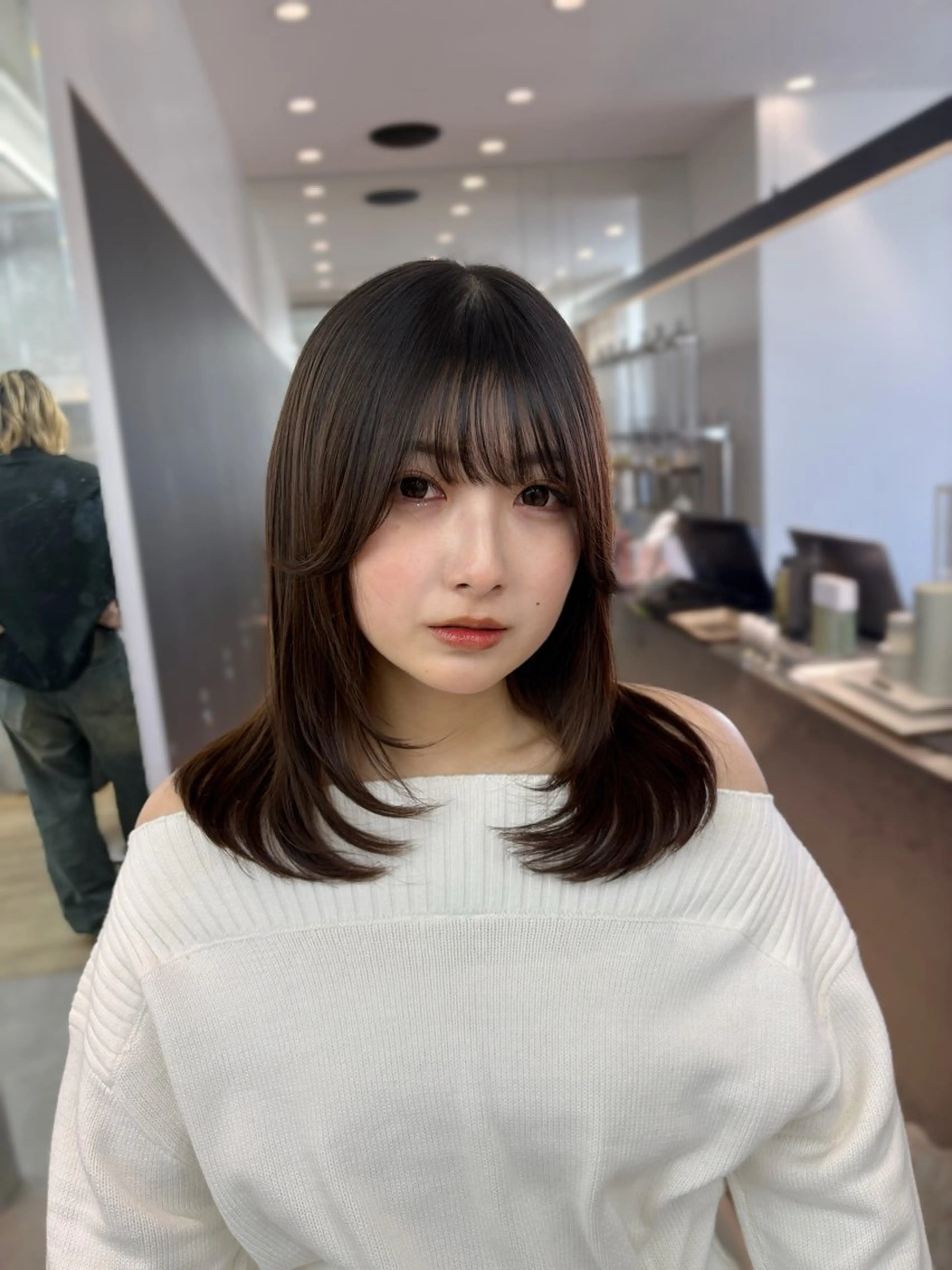 ミディアム カット ヘアカラー トリートメント 縮毛矯正/韓国ヘア /ブリーチ/柴山のヘアスタイル