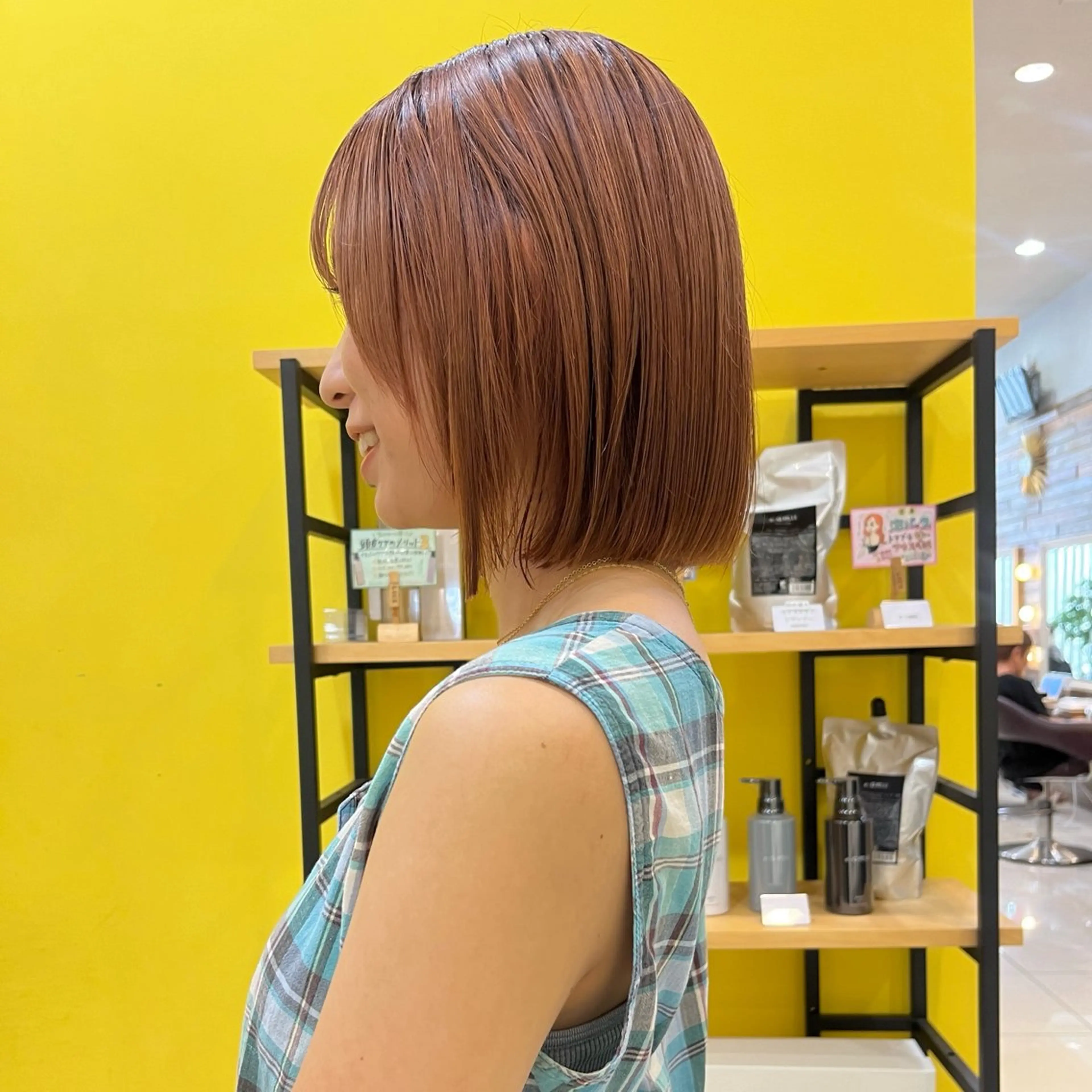 カラー ヘアカラー アカネ/暖色カラー /ボブ🪐🧡のヘアスタイル