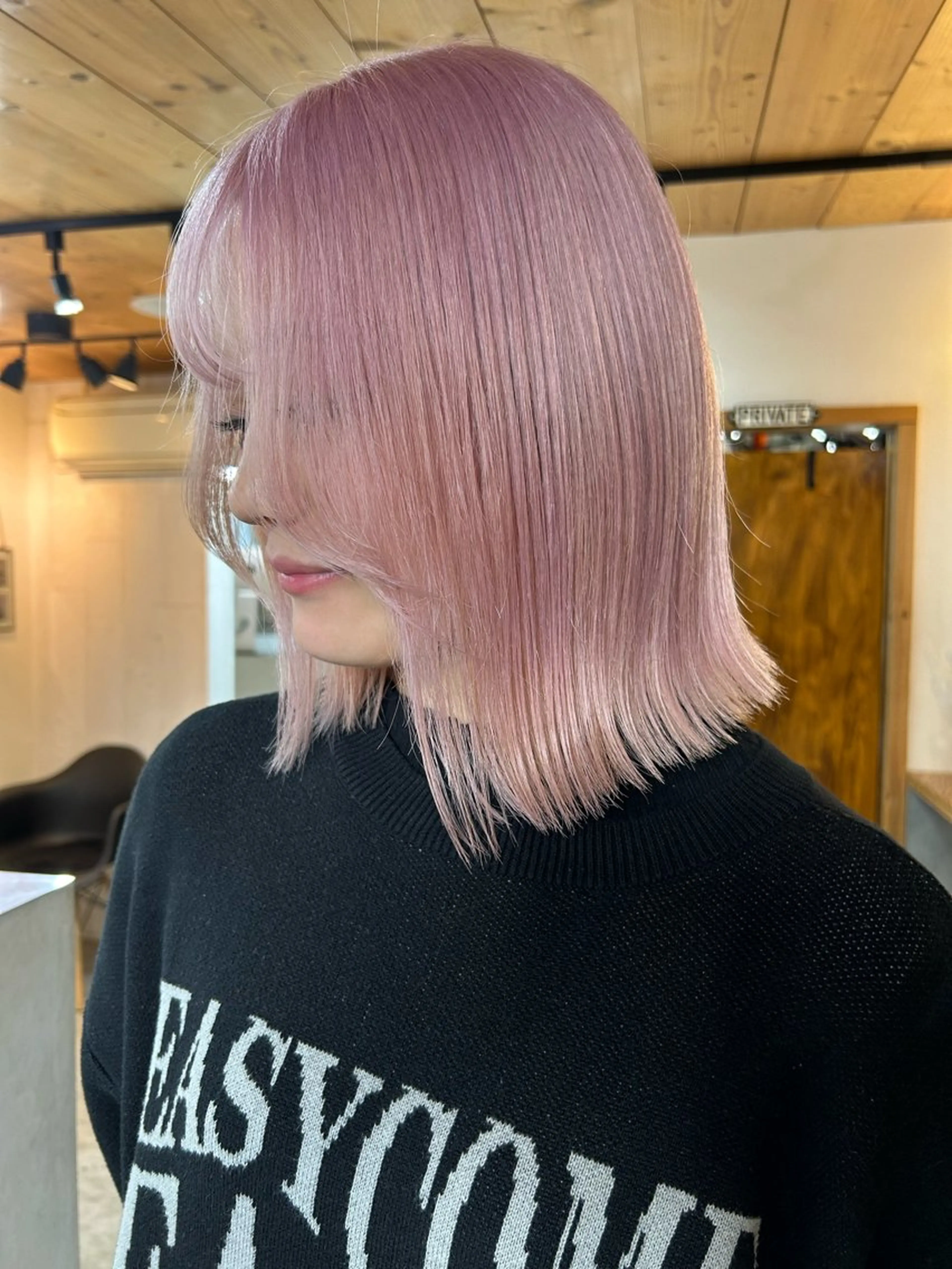 ミディアム カラー メンズ ピンクカラー カット ヘアカラー トリートメント 🧸艶々韓国ヘア 🧁mizunaのヘアスタイル