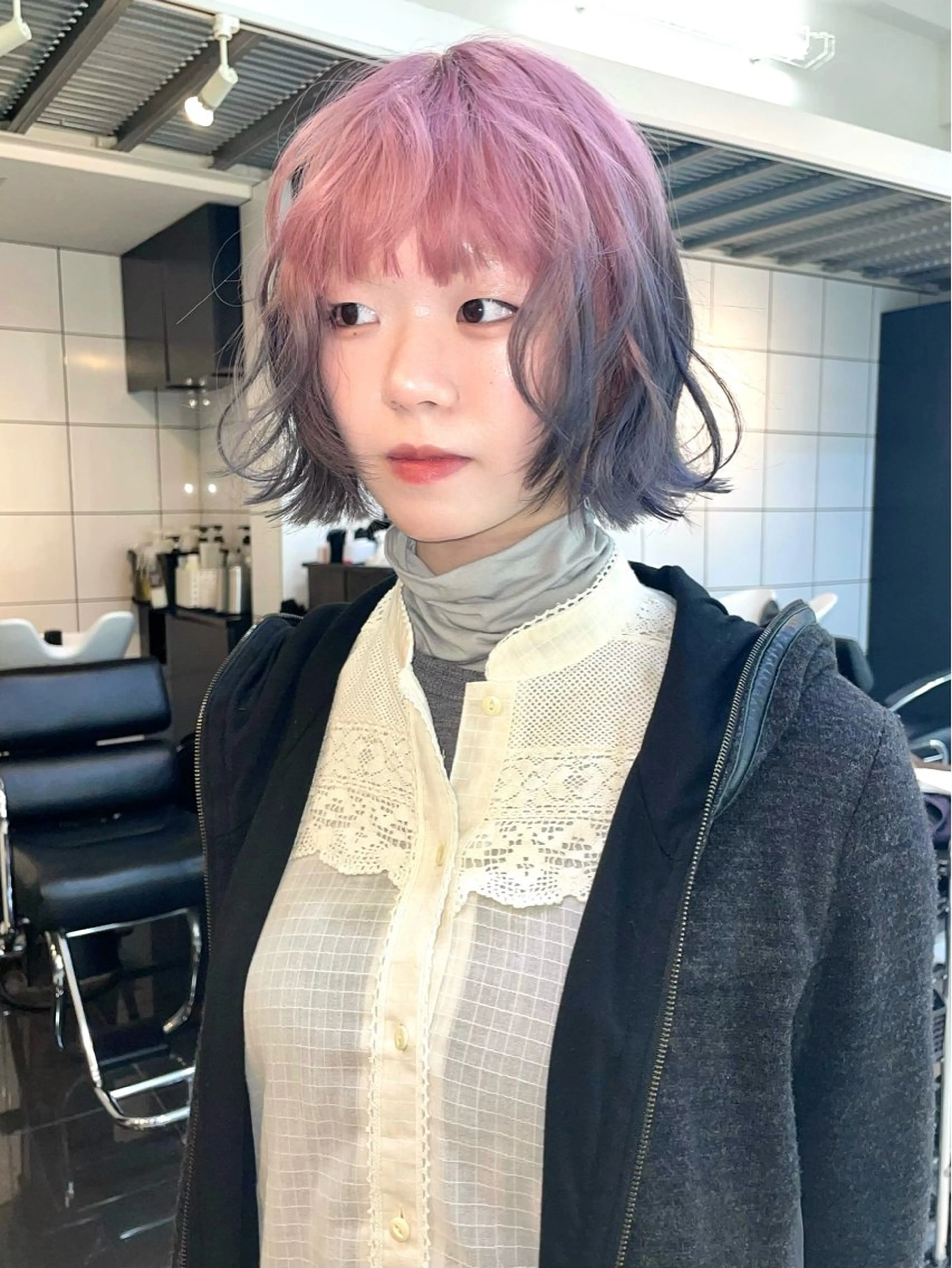 ショート カラー ボブ.顔周りカット カット/ユキカのヘアスタイル