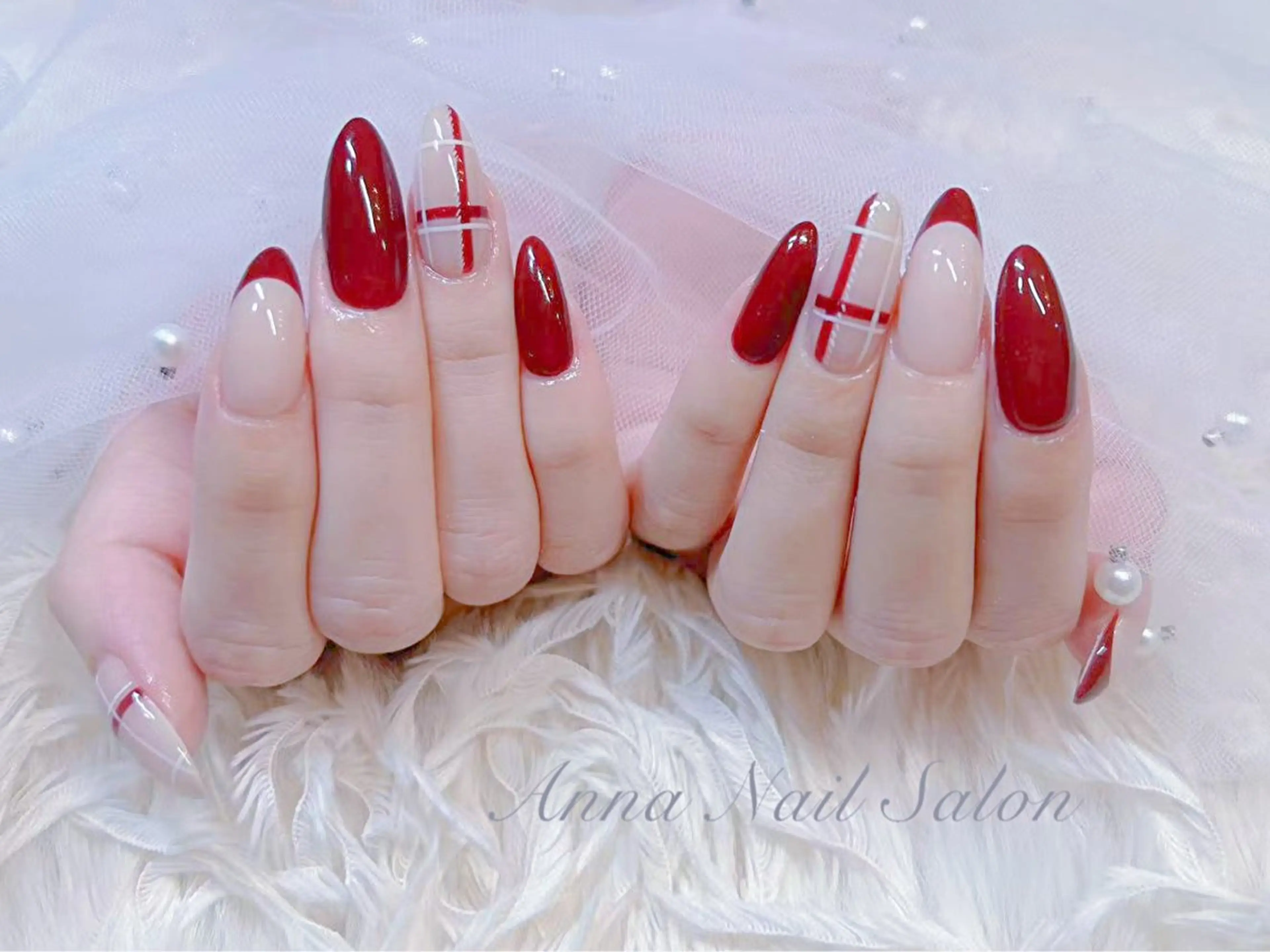 ネイル ハンドネイル ✨リース🩵 nail新宿のネイルデザイン