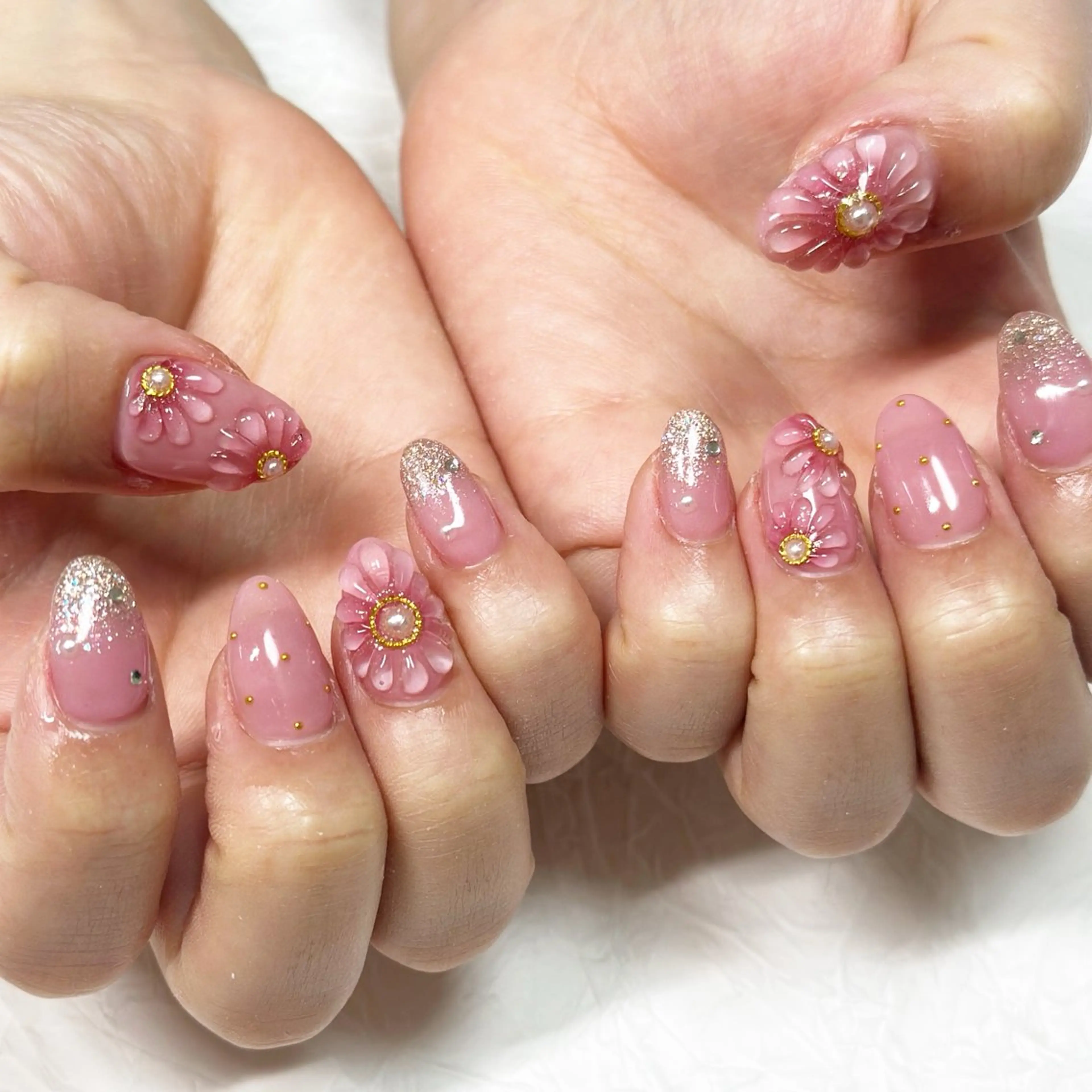 ネイル ピンク 春ネイル ♡Nailist yui♡のネイルデザイン