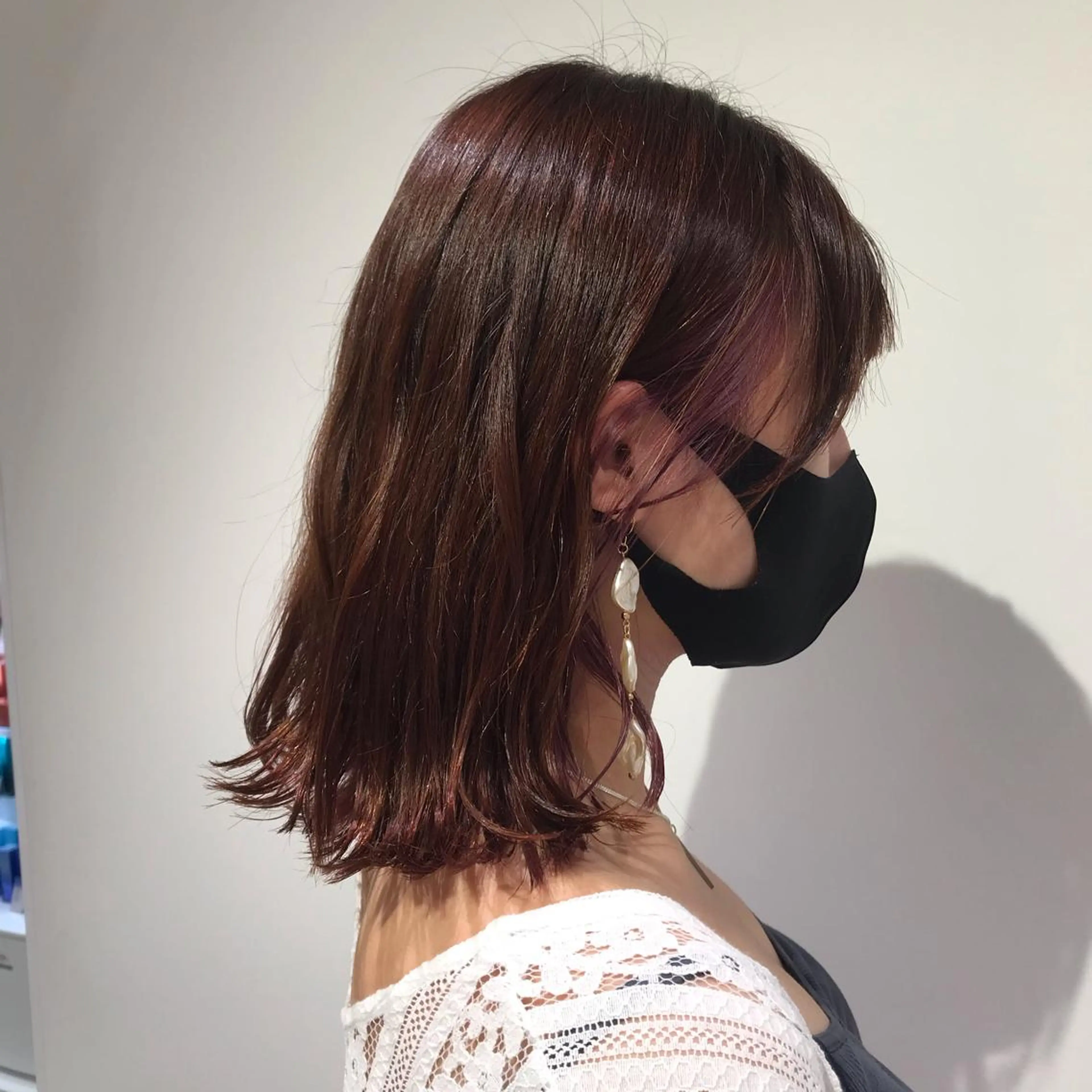 ミディアム カラー ベージュカラー イヤリングカラー オレンジ オレンジベージュ ピンクカラー ヘアカラー トリートメント 【暖色カラー特化】 中山由梨のヘアスタイル