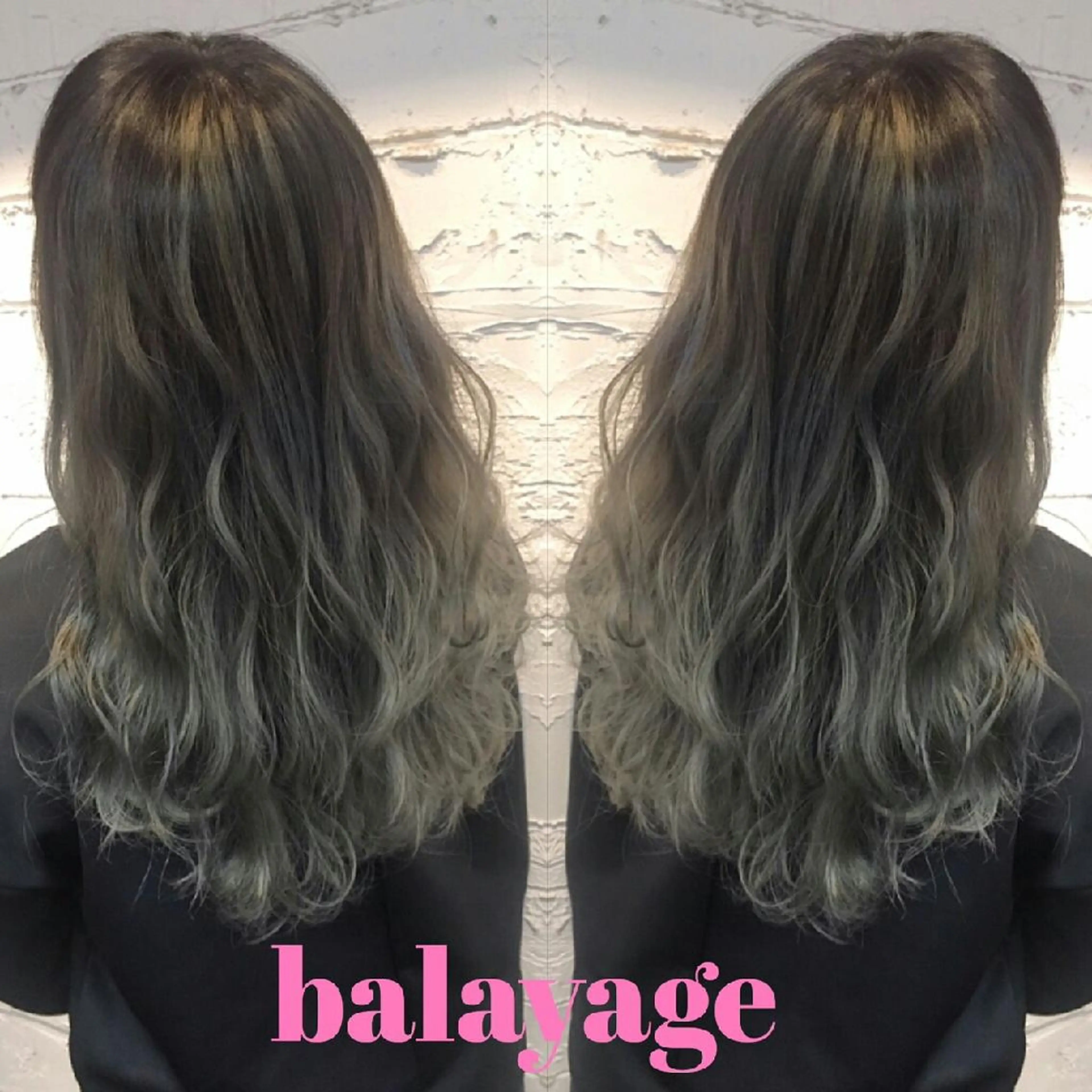 ロング カラー バレイヤージュ グラデーションカラー レイヤーカット Beyond（kitaro）所属・石井辰功也 フリーランス美容師のヘアスタイル