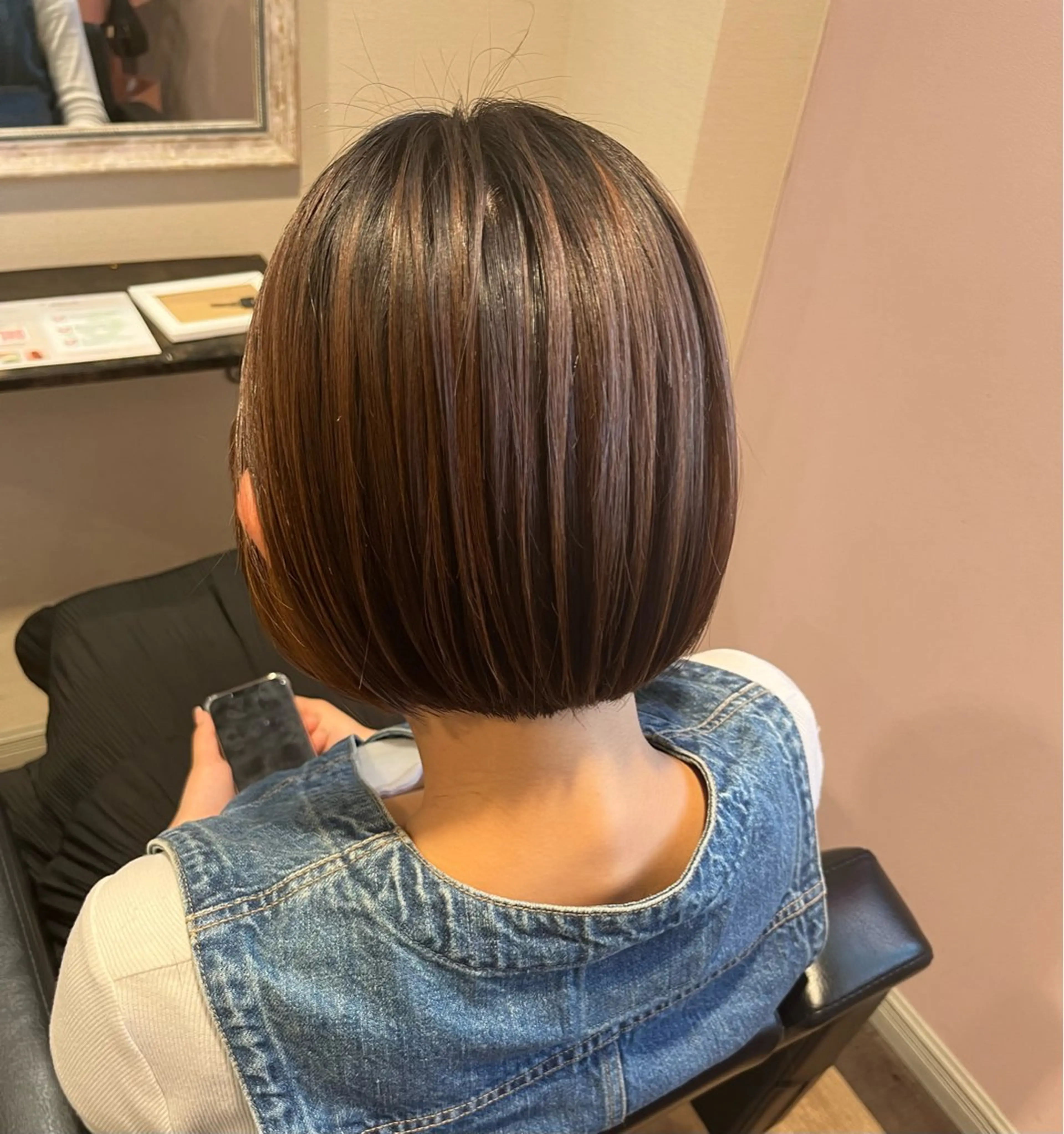 ショート ボブ 顔まわり/オフィス カラー/青栁優🔆のヘアスタイル