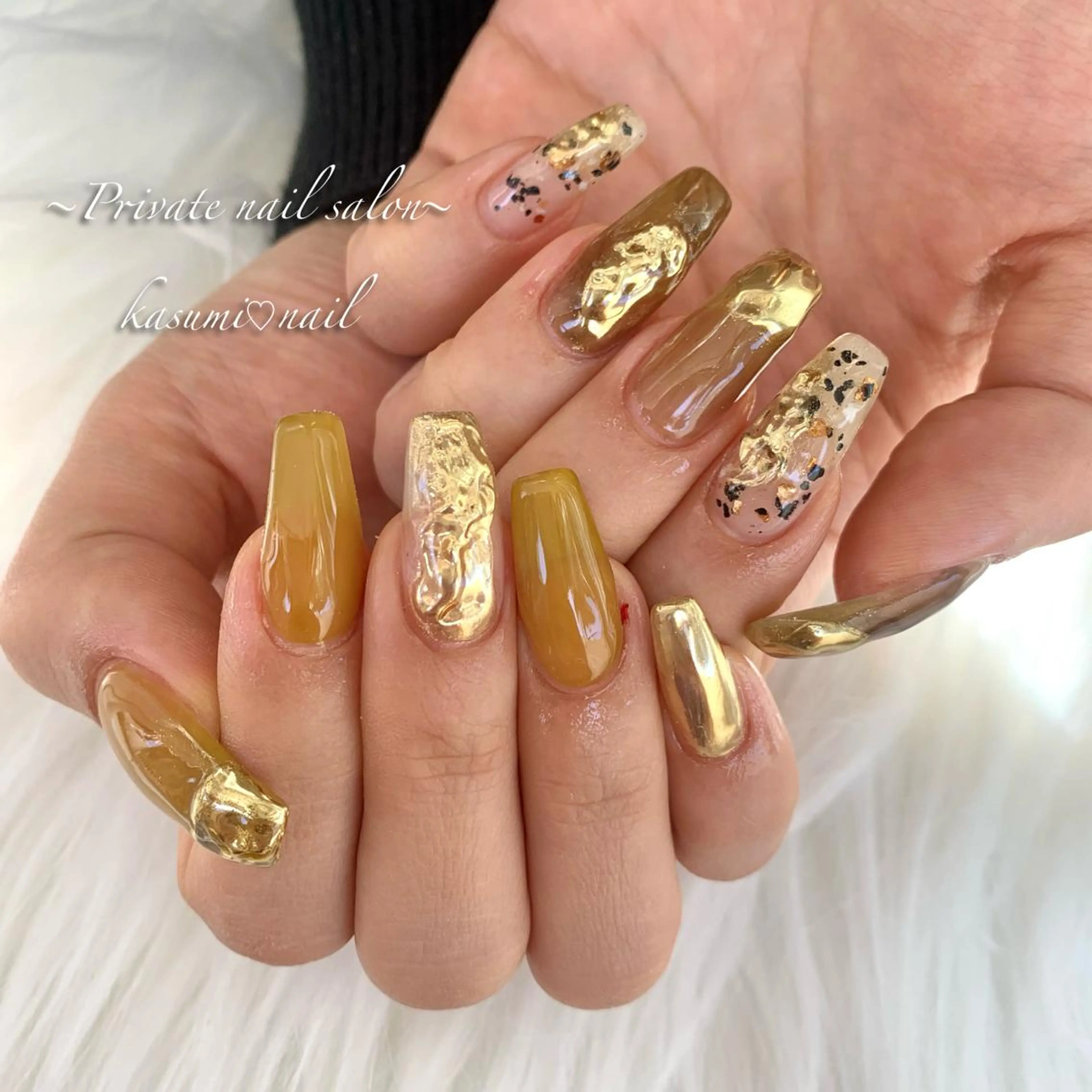 ネイル アートネイル ラメ(グリッター) マグネットネイル ミラーネイル 持ち込み KASUMI♡ Nailのネイルデザイン