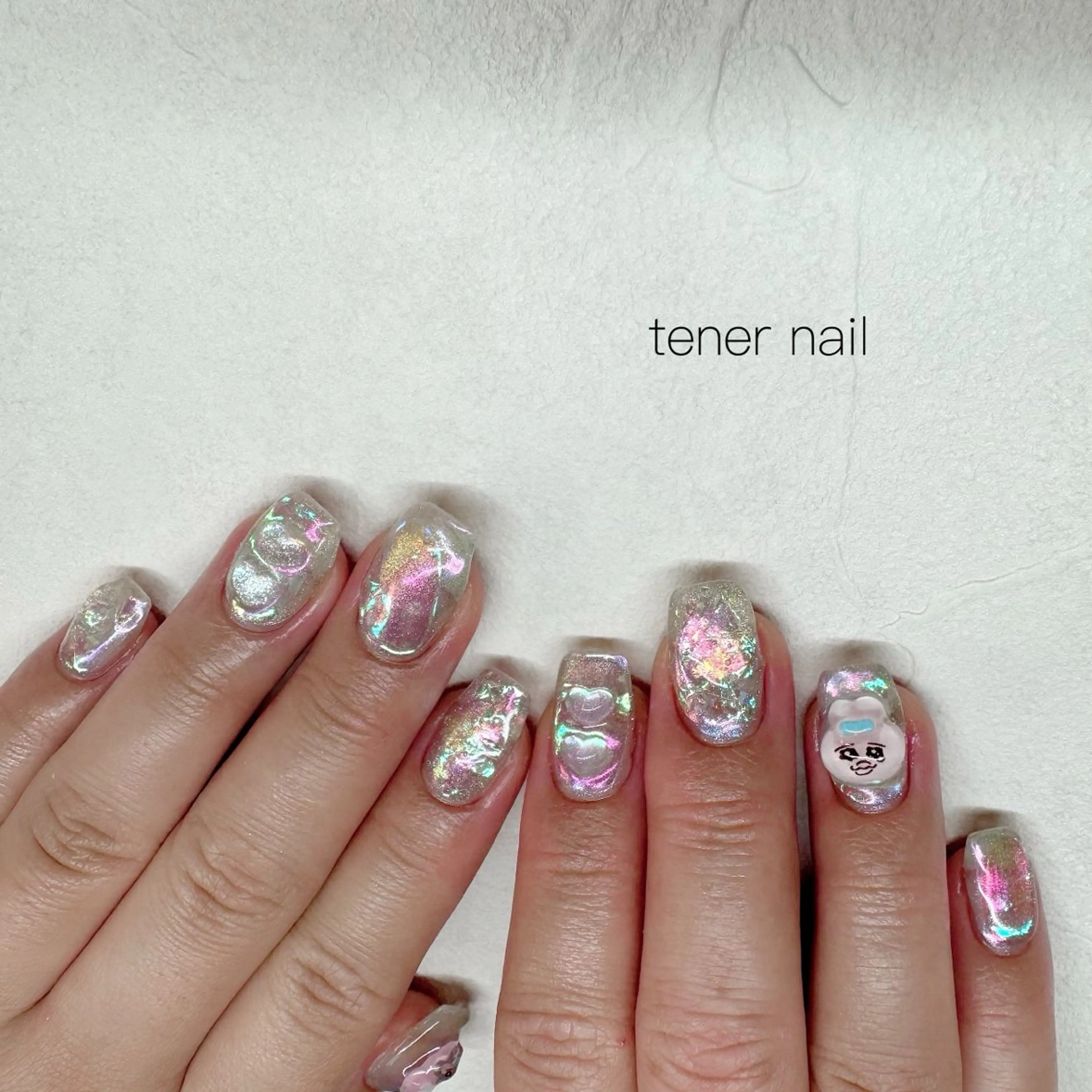 ネイル 氷ネイル・うるうるネイル ハンドネイル tener  nail  テネルネイル所属・テネルネイル tener nailのネイルデザイン