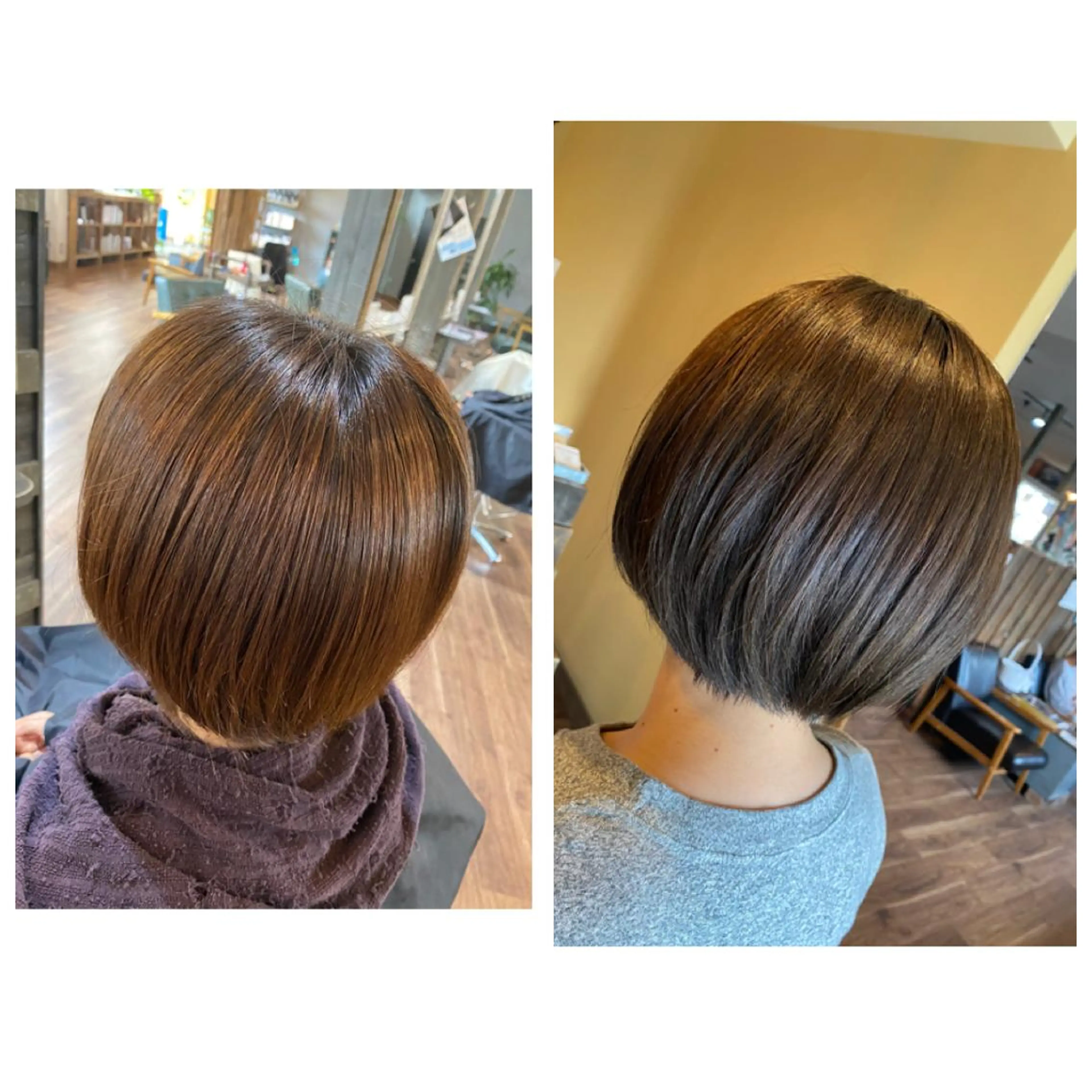 ショート カラー グレージュ オリーブグレージュ オリーブグレー ハイライト/インナー /ブリーチ/レイヤーのヘアスタイル