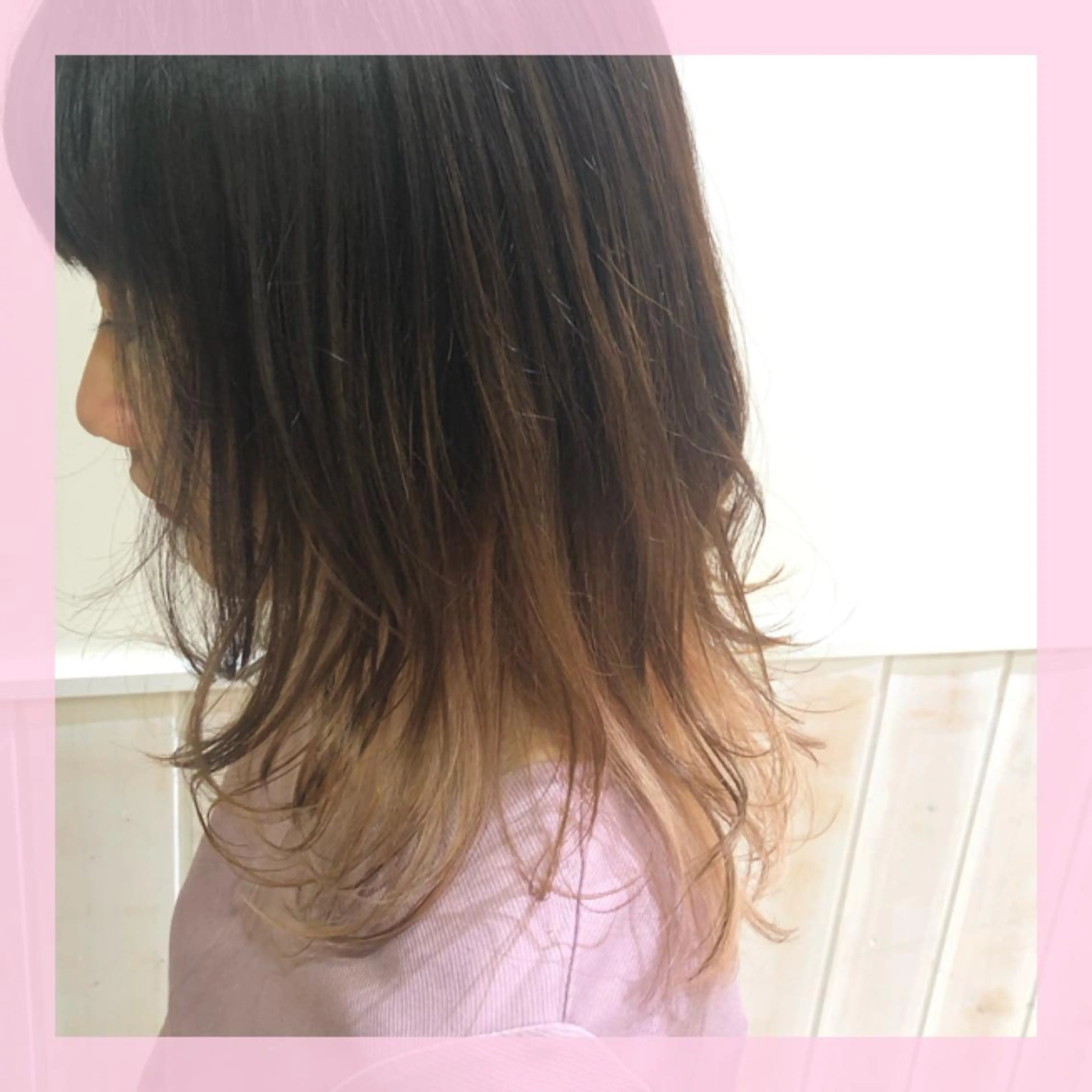 セミロング カラー ピンクカラー レイヤーカット カット ヘアカラー plum.所属・🍒前川 🍒のヘアスタイル