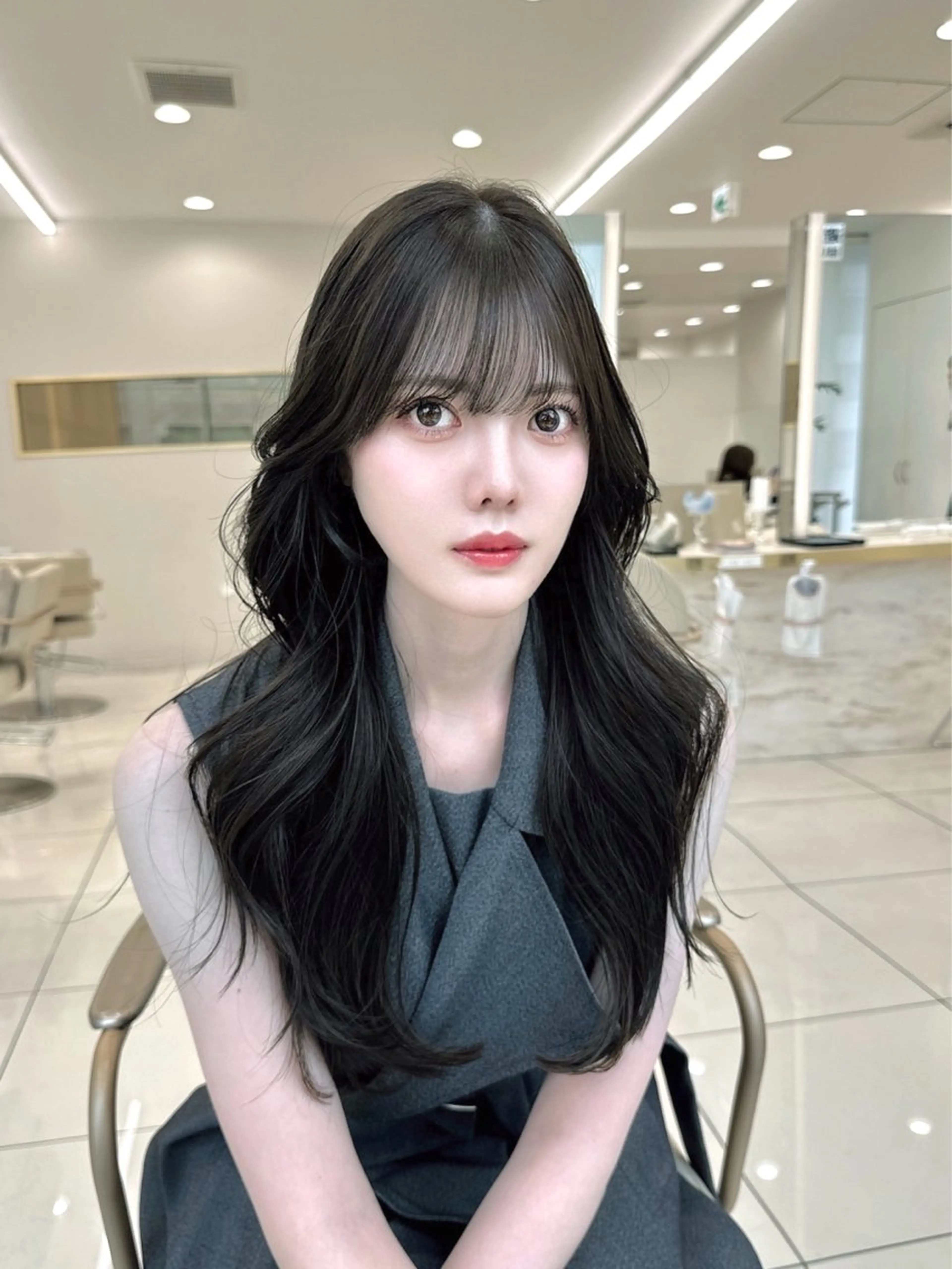 ロング カラー カット ヘアカラー トリートメント MAEUL NAGOYA所属・前髪顔周り/レイヤー 韓国/桔川恒のヘアスタイル