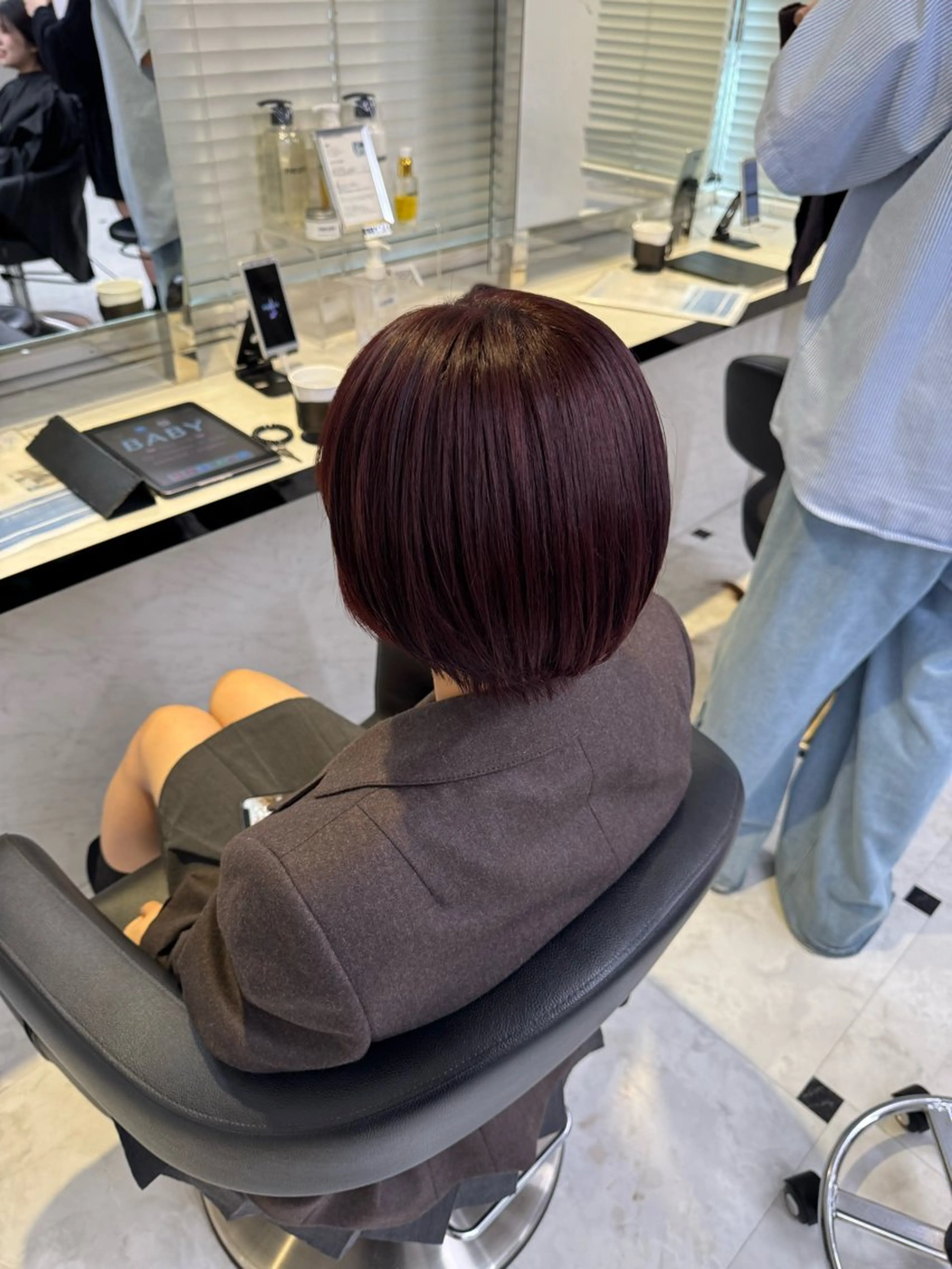 ショート カラー ヘアアレンジ ブリーチ ブリーチなしカラー レッドカラー ヘアカラー トリートメント ヘッドスパ ヘアセット 🥀レイヤー×ハイト ーントレンドヘア🥀のヘアスタイル
