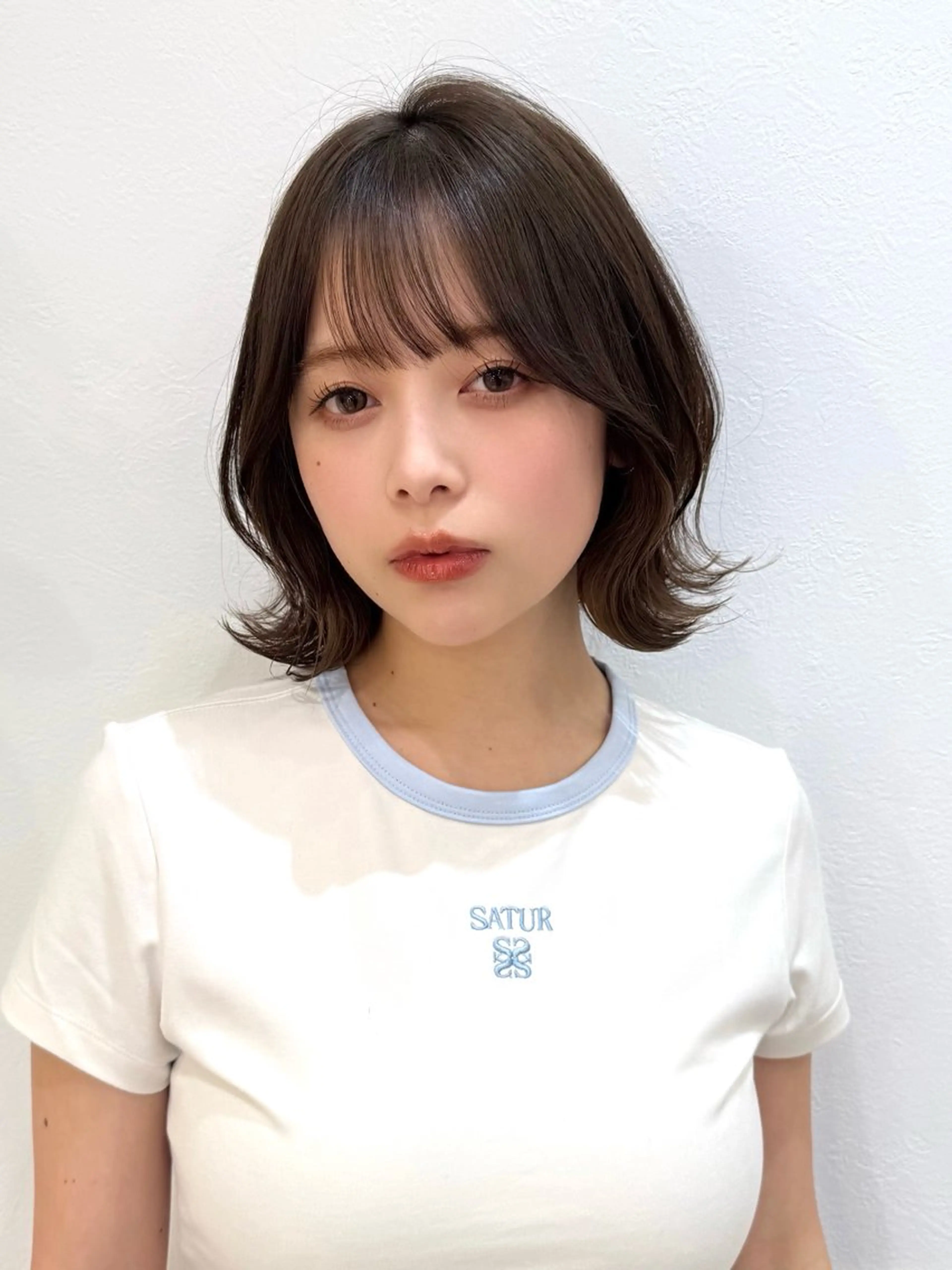 ミディアム カット ヘアカラー トリートメント 新宿/髪質改善/ボブ 韓国レイヤー大重聖斗のヘアスタイル