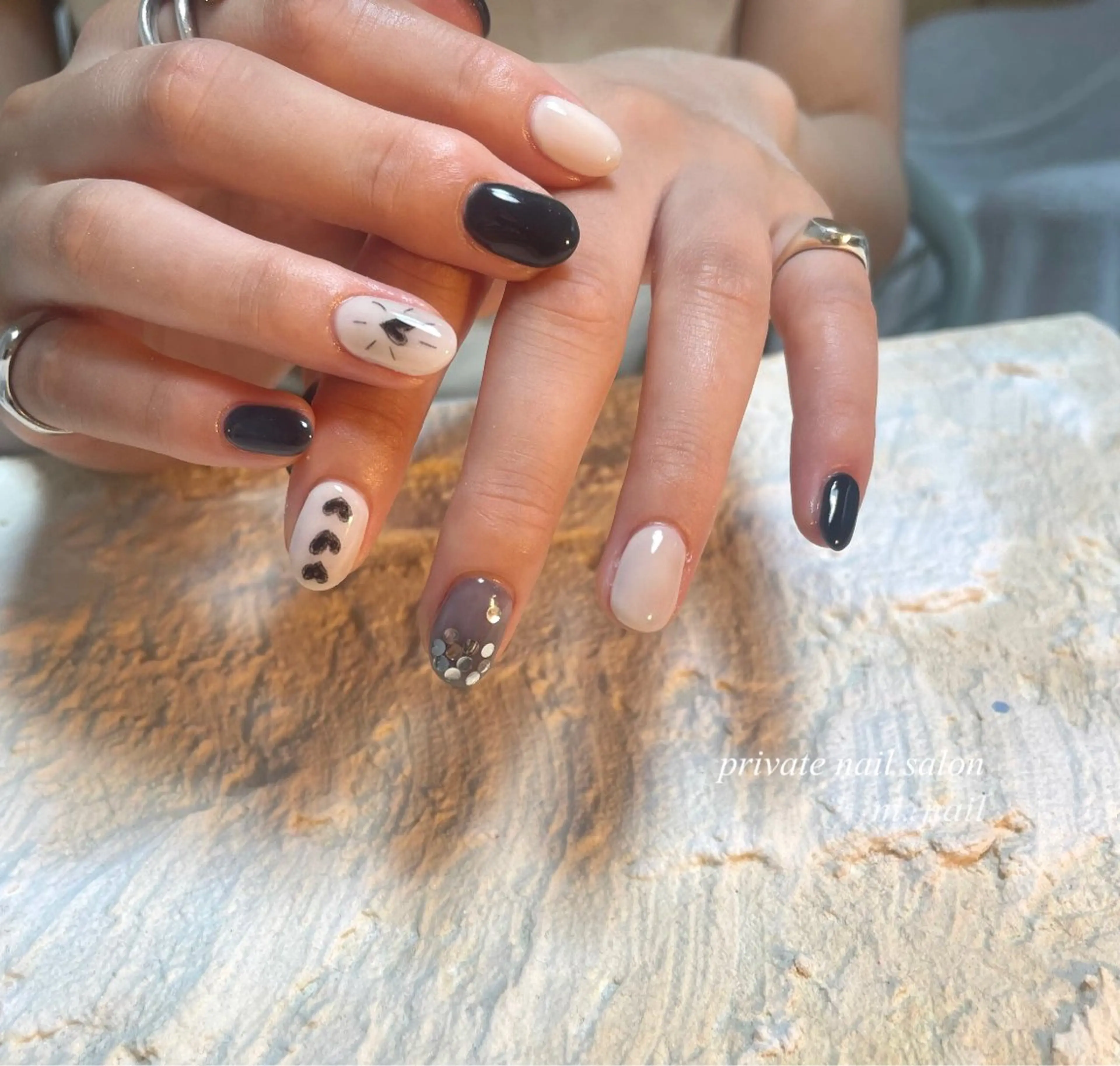 ネイル ハート シンプルネイル m.nail salonのネイルデザイン