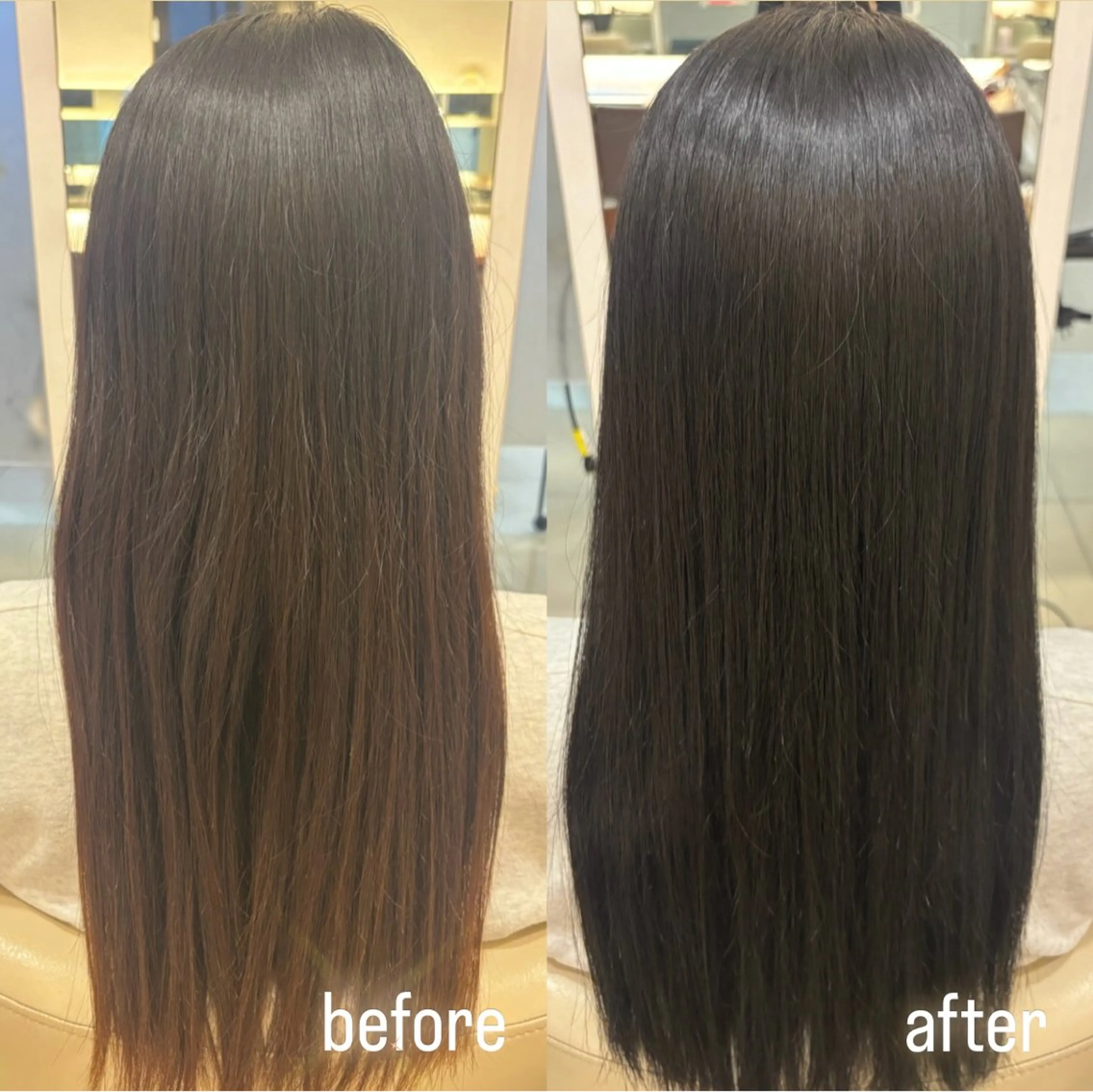 カラー 黒髪 透明感カラー ヘアカラー 長野 愛のヘアスタイル