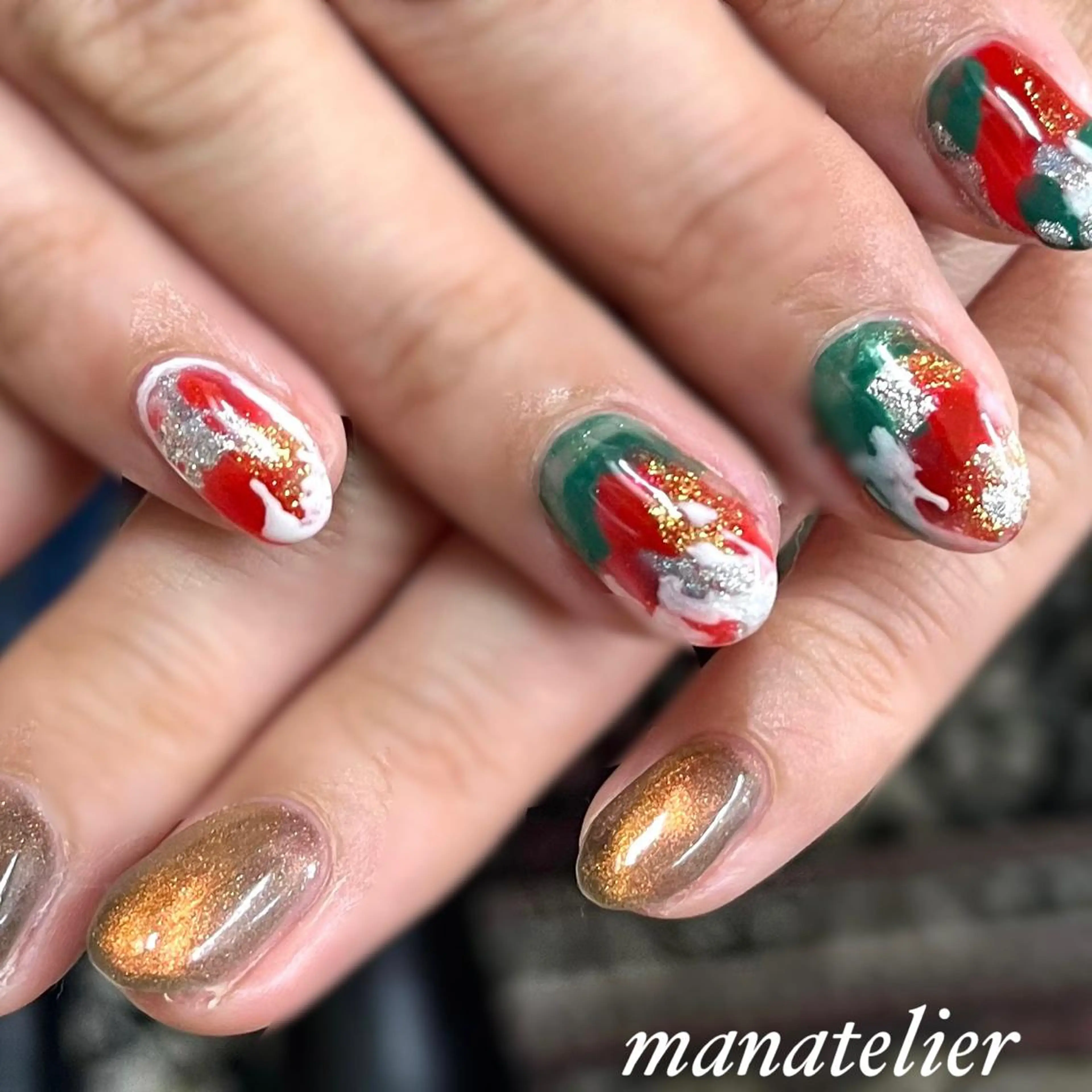 ネイル マグネットネイル ニュアンスネイル ハンドネイル manatelier マナトリエのネイルデザイン