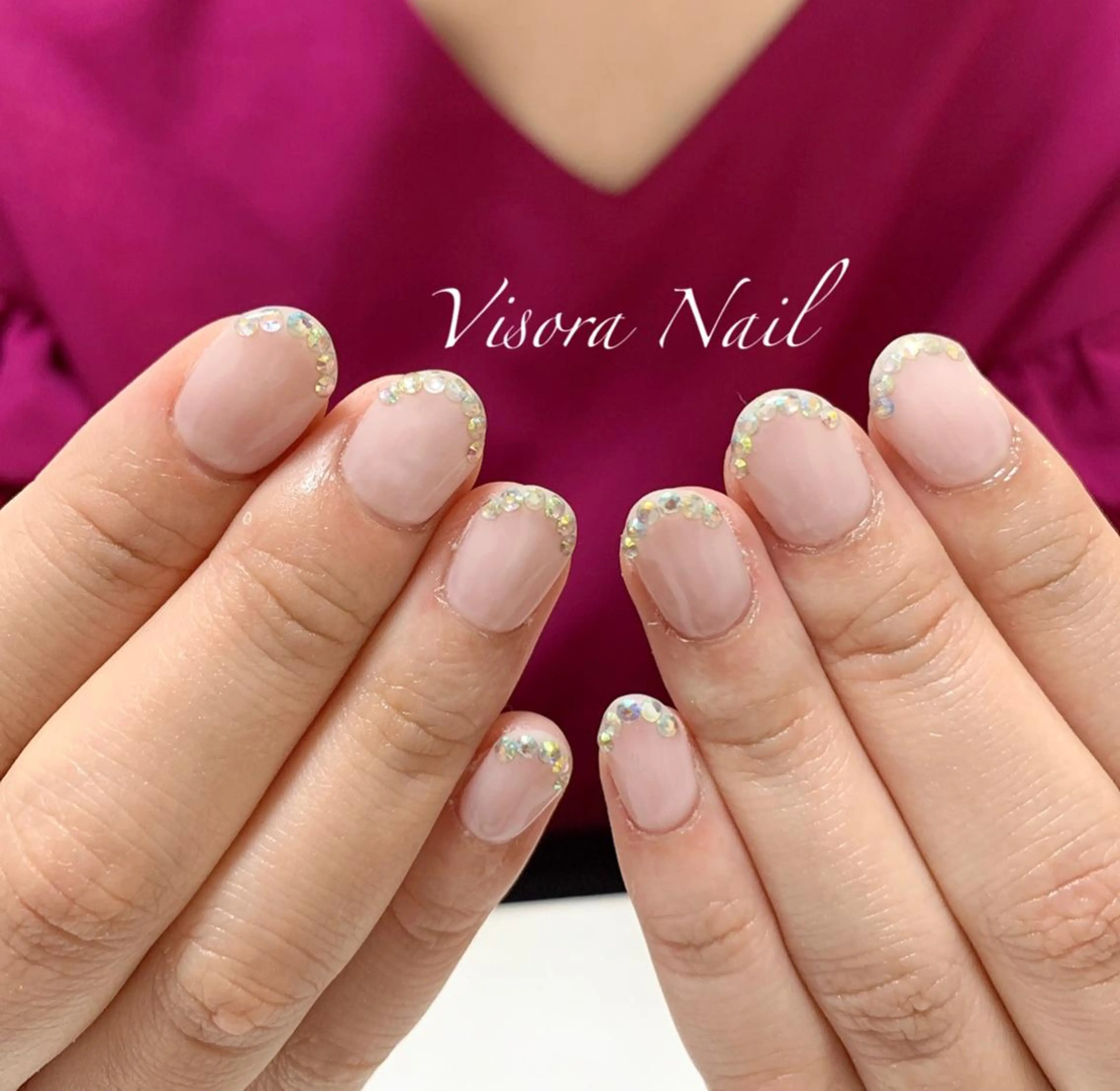 ネイル フレンチネイル ストーンネイル 美SORA ～ｳﾞｨｿﾗ～のネイルデザイン