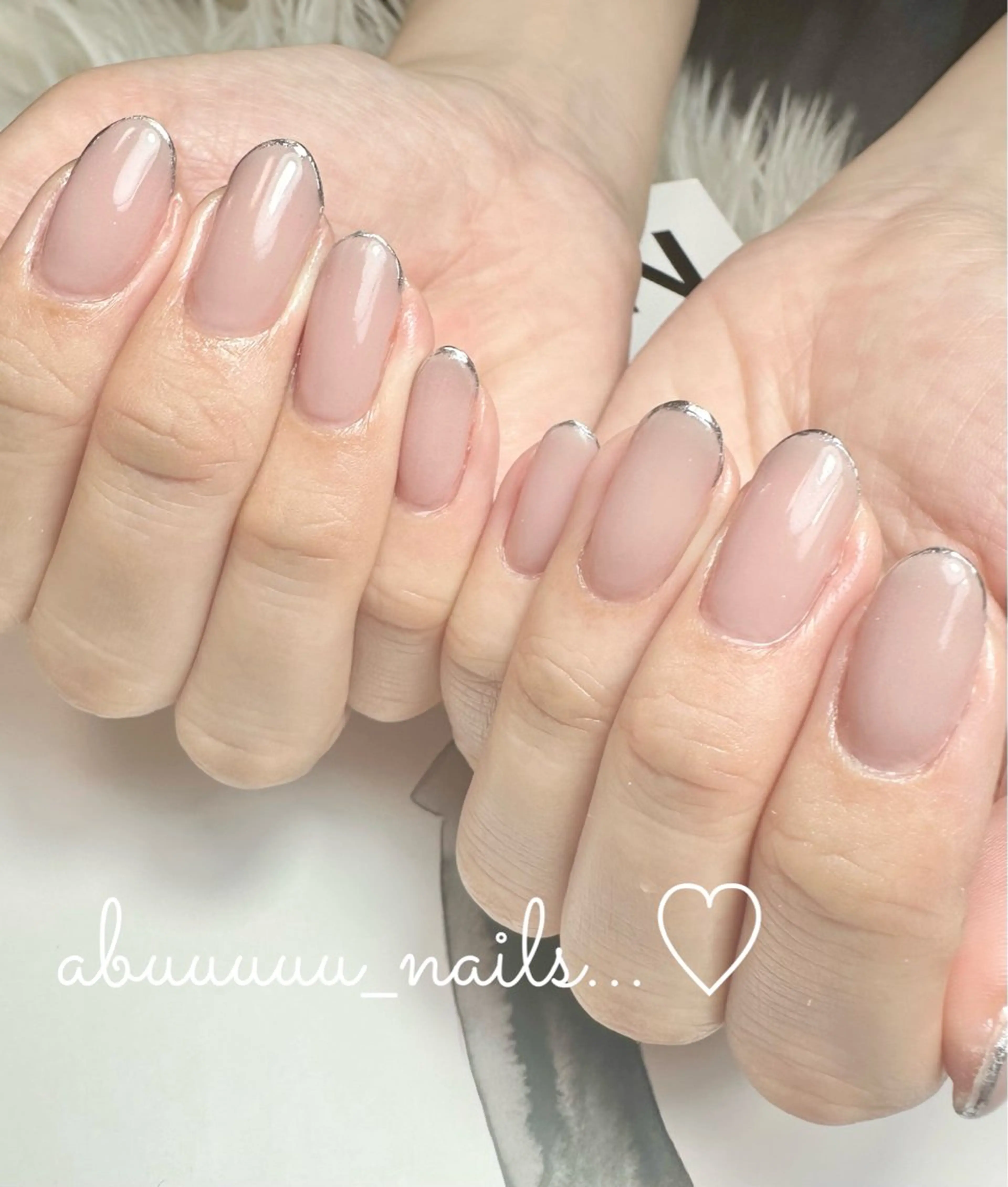 ネイル フレンチネイル ミラーネイル オフィスネイル abuuuuu nailsのネイルデザイン