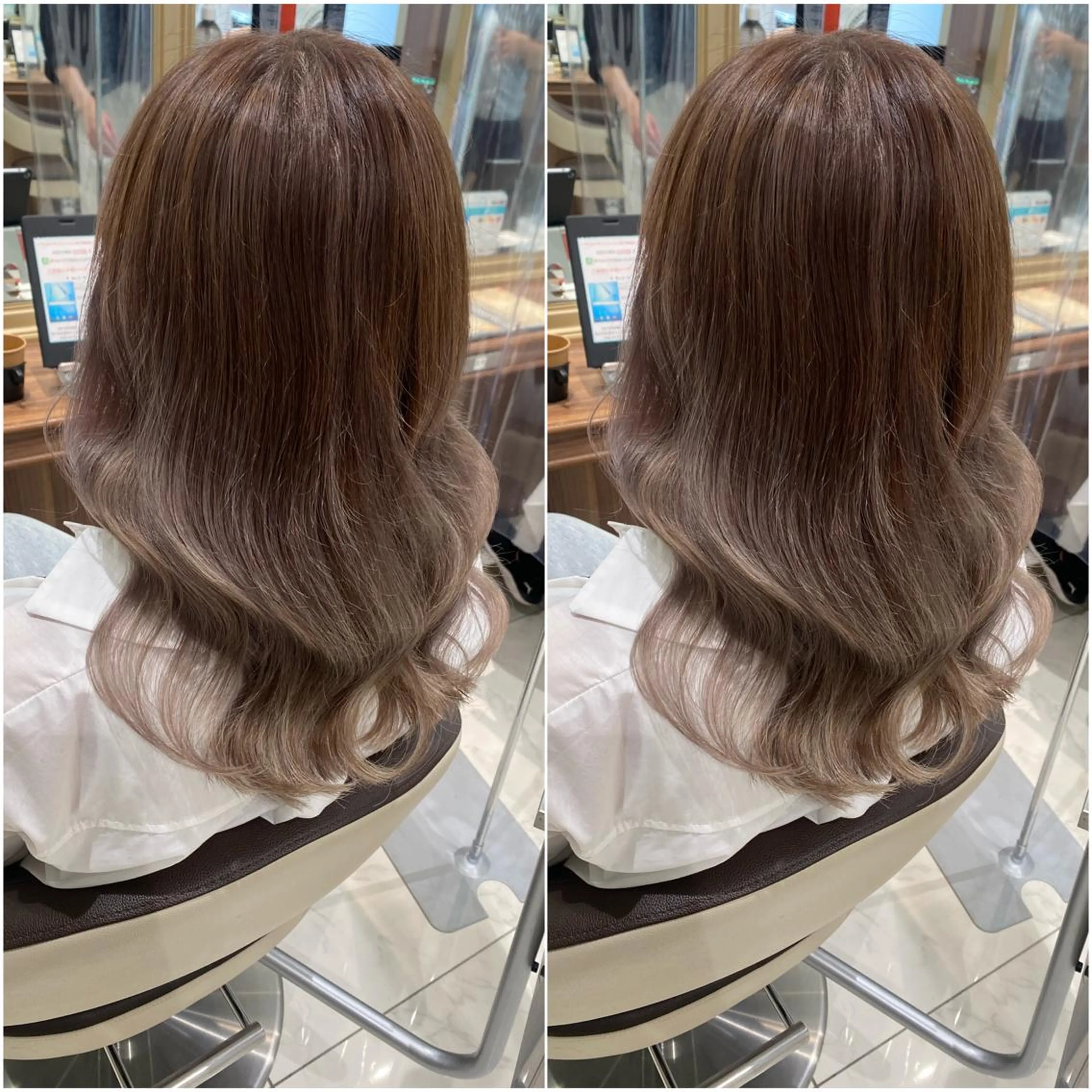 セミロング カラー 全席個室　暖色カラー Zina松園優香🌸のヘアスタイル