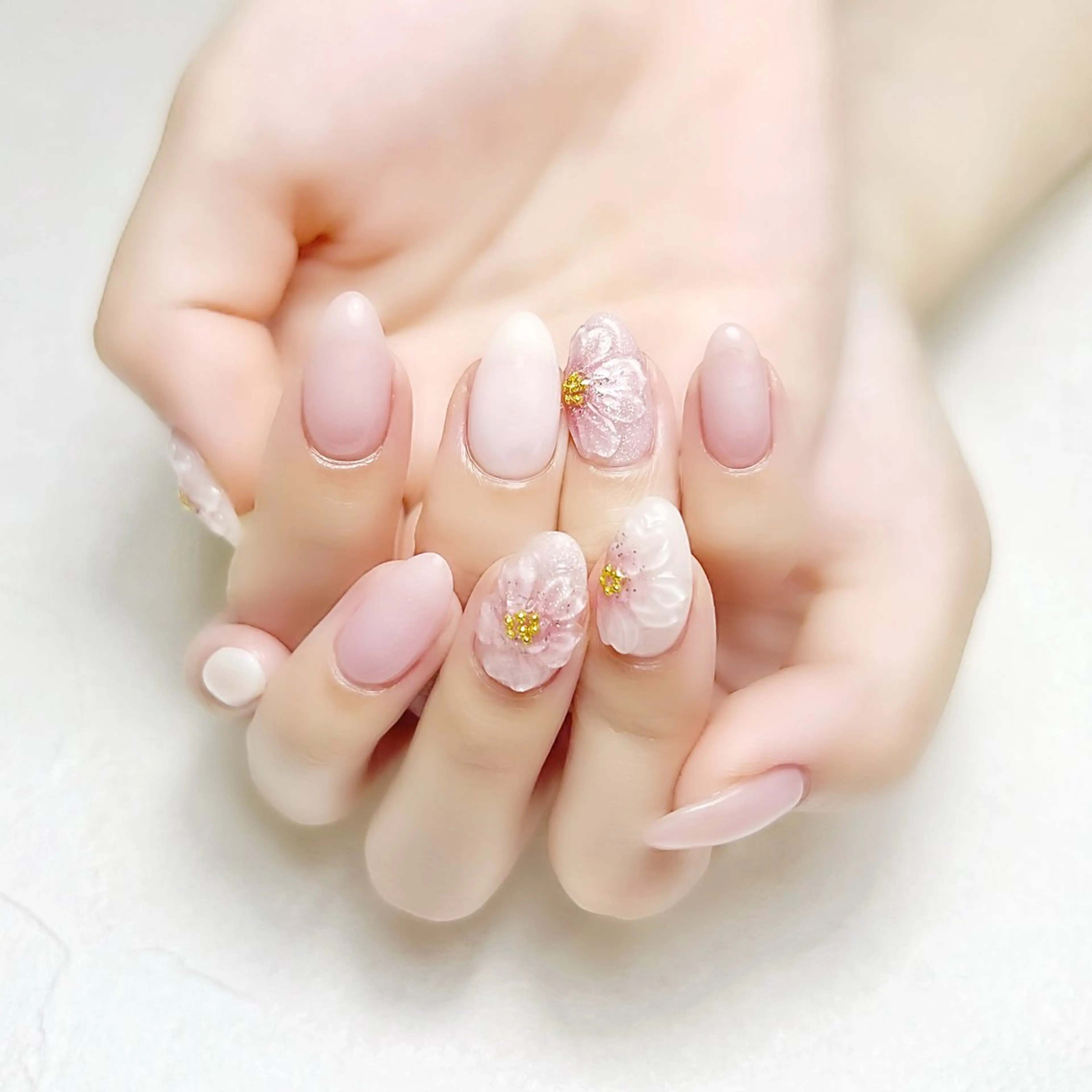 ネイル ガーリー ラメ(グリッター) ピンク 春ネイル rouse nail RISATOのネイルデザイン