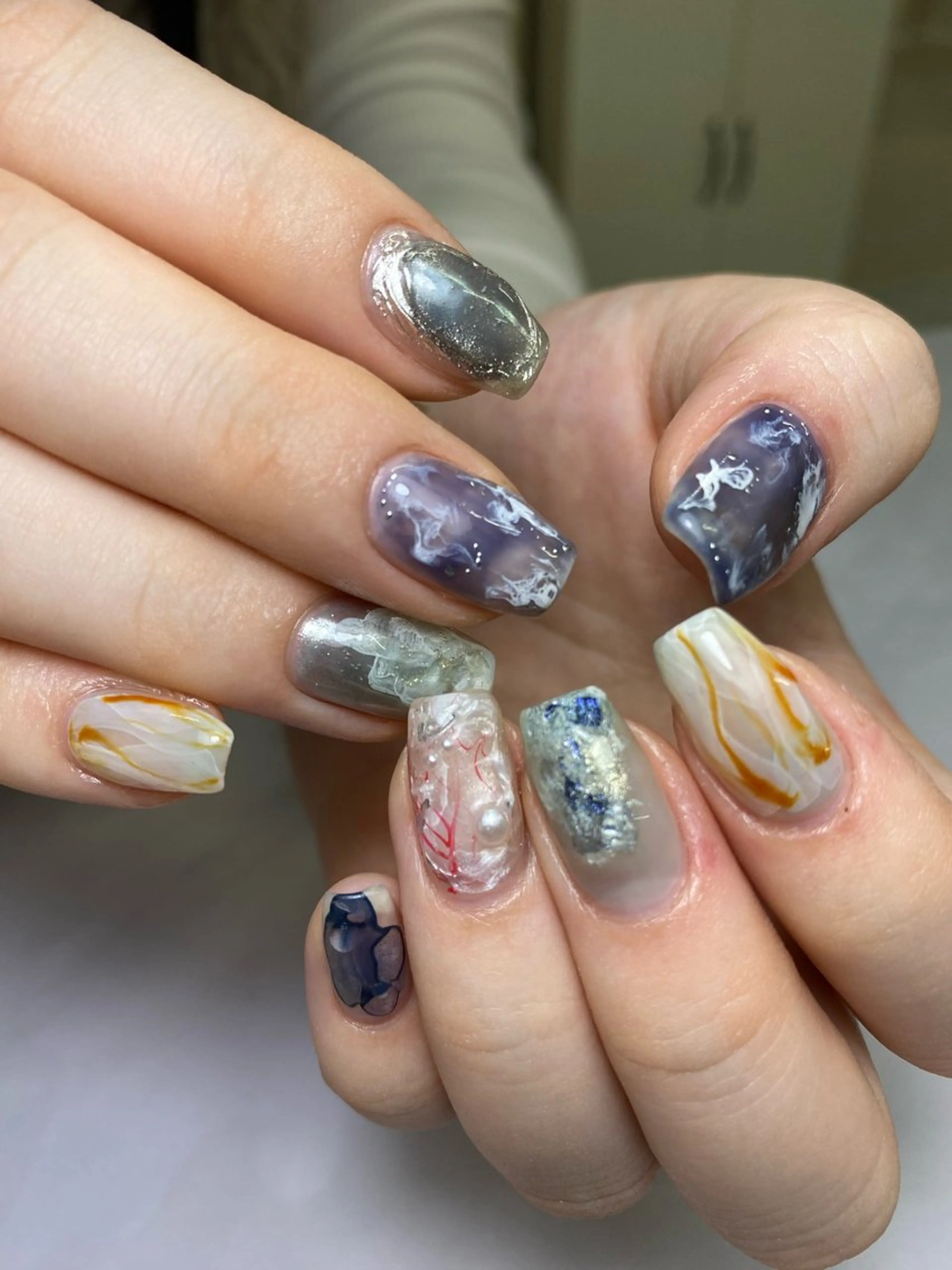 ネイル 成人式 フラッシュネイル フレンチネイル ジェルネイル 卒業式 ハンドネイル 草加ニュアンスネイル 🌚hersのネイルデザイン