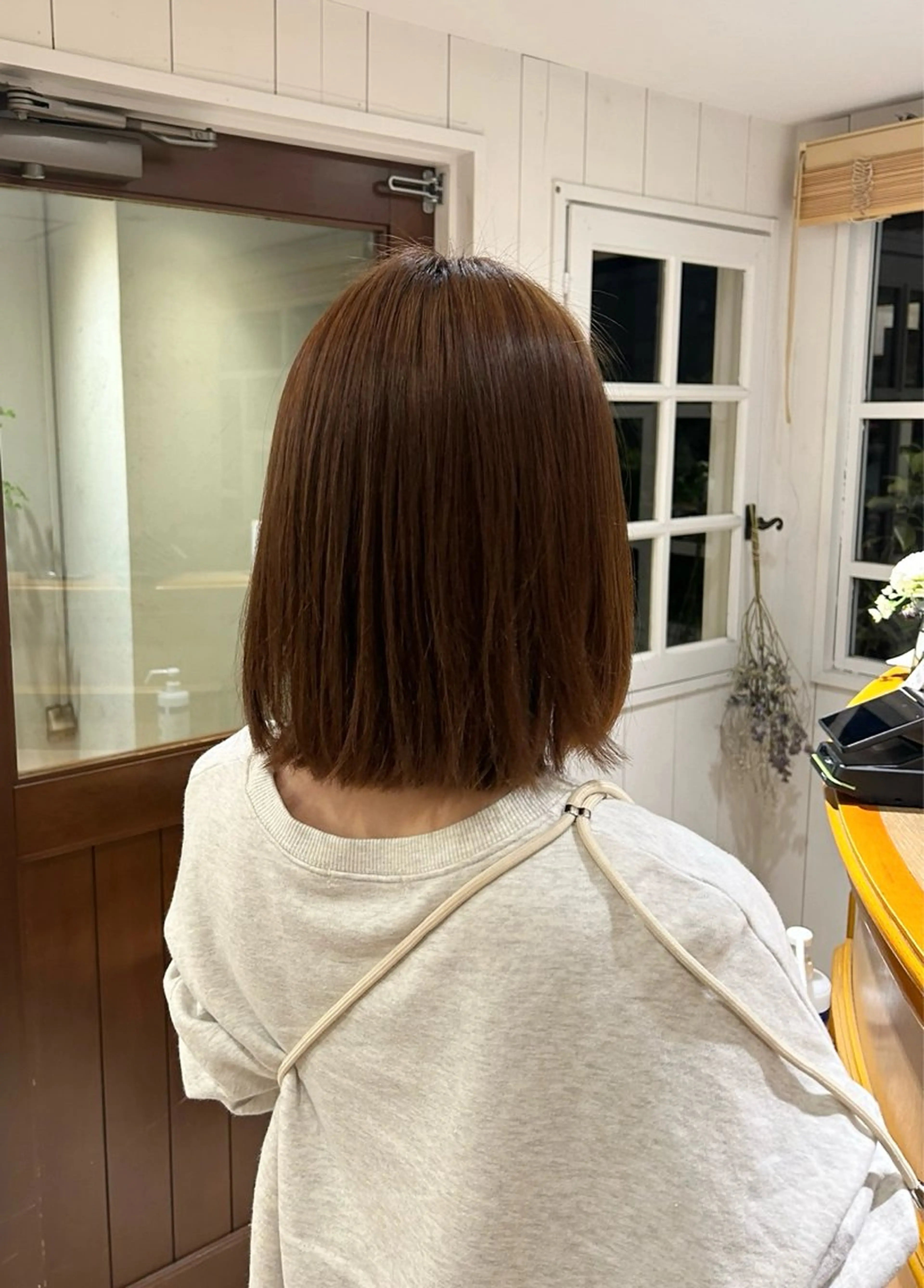 ミディアム 切りっぱなしボブ ボブ ショートカット 募集🌿‬村岡夢咲のヘアスタイル