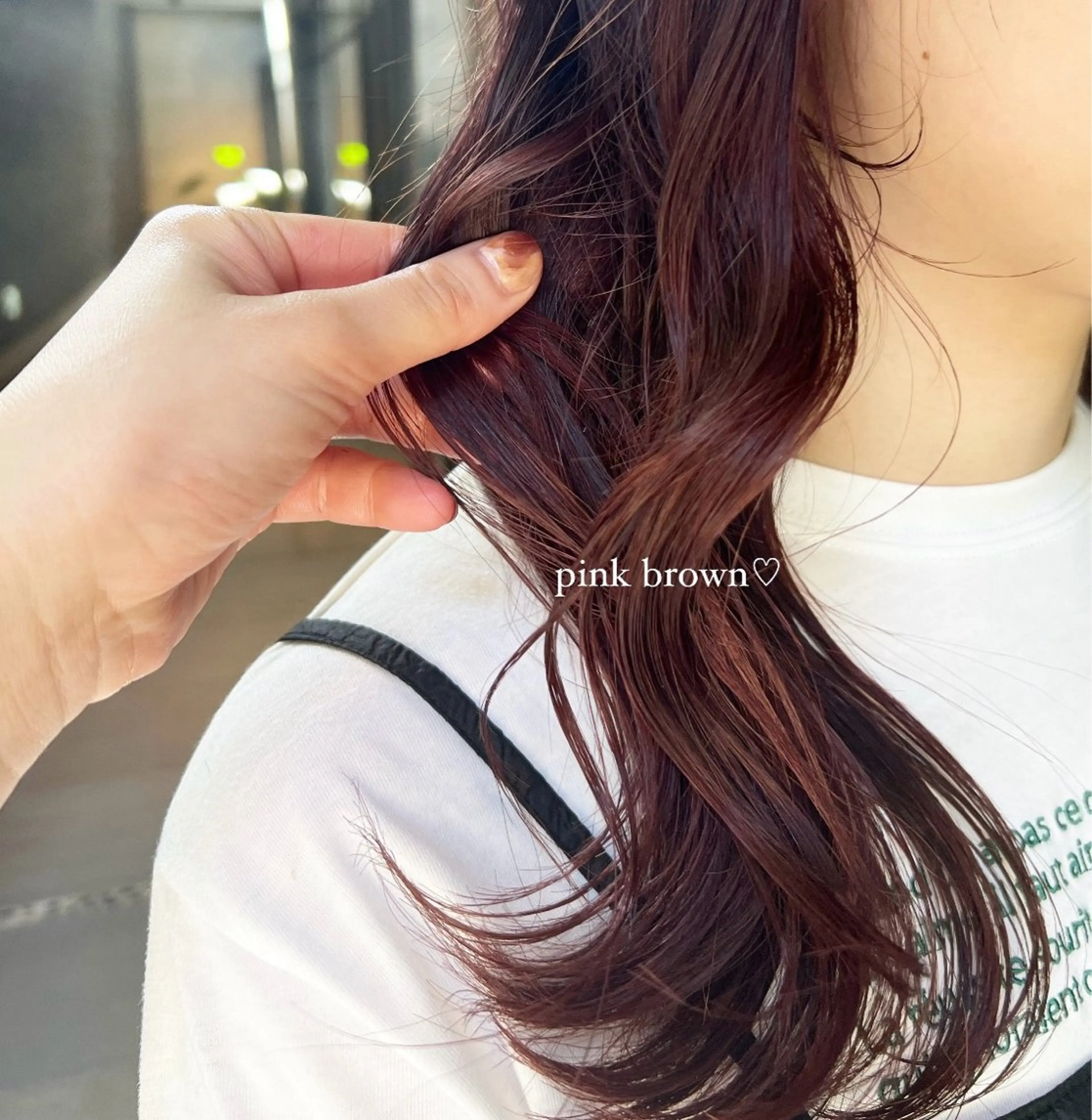 セミロング ピンクブラウン 🩰暖色/おベージュ /ayano🥣🫧のヘアスタイル