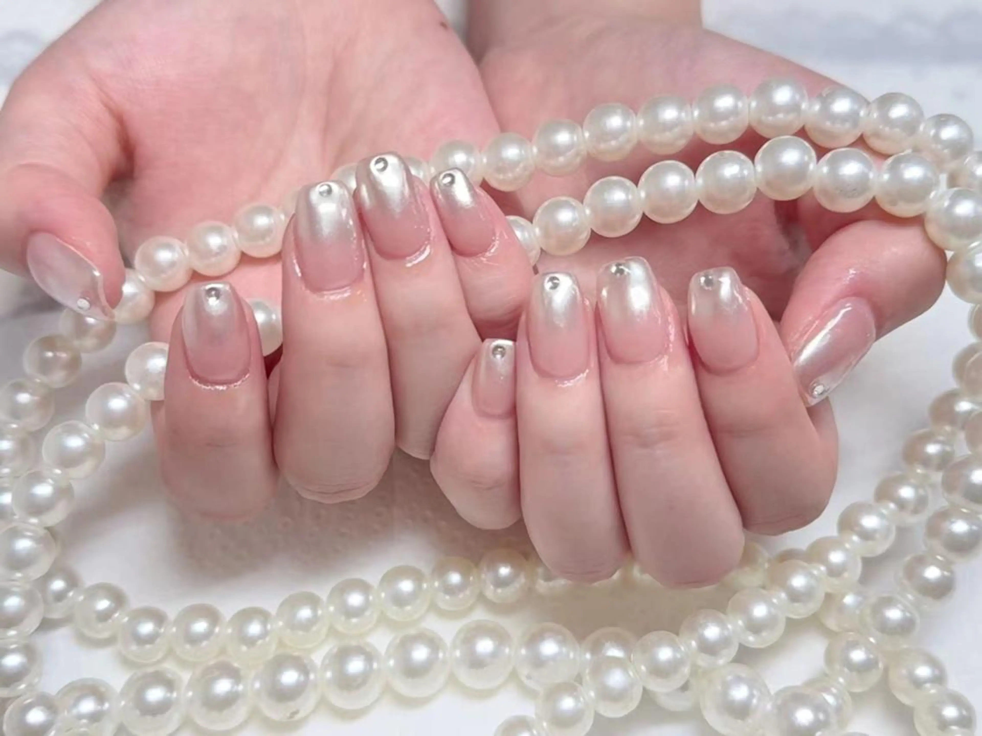 ネイル アートネイル クリアネイル 成人式 長さ出し フラッシュネイル ハンドネイル Ru na🍳のネイルデザイン
