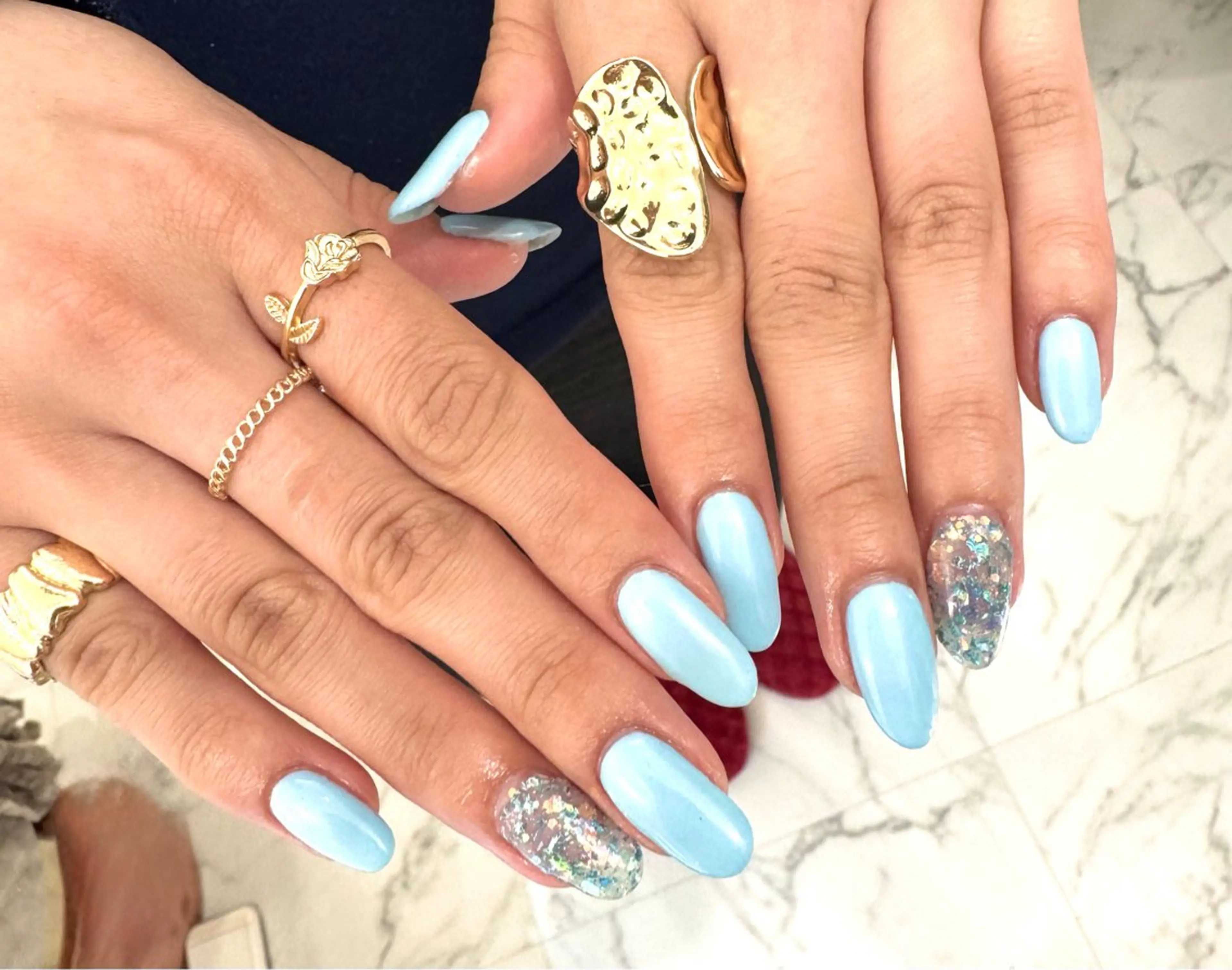 ネイル ラメ(グリッター) メンズネイル ワンカラーネイル ハンドネイル マイムネイル所属・MIMnail メンズネイリストのネイルデザイン