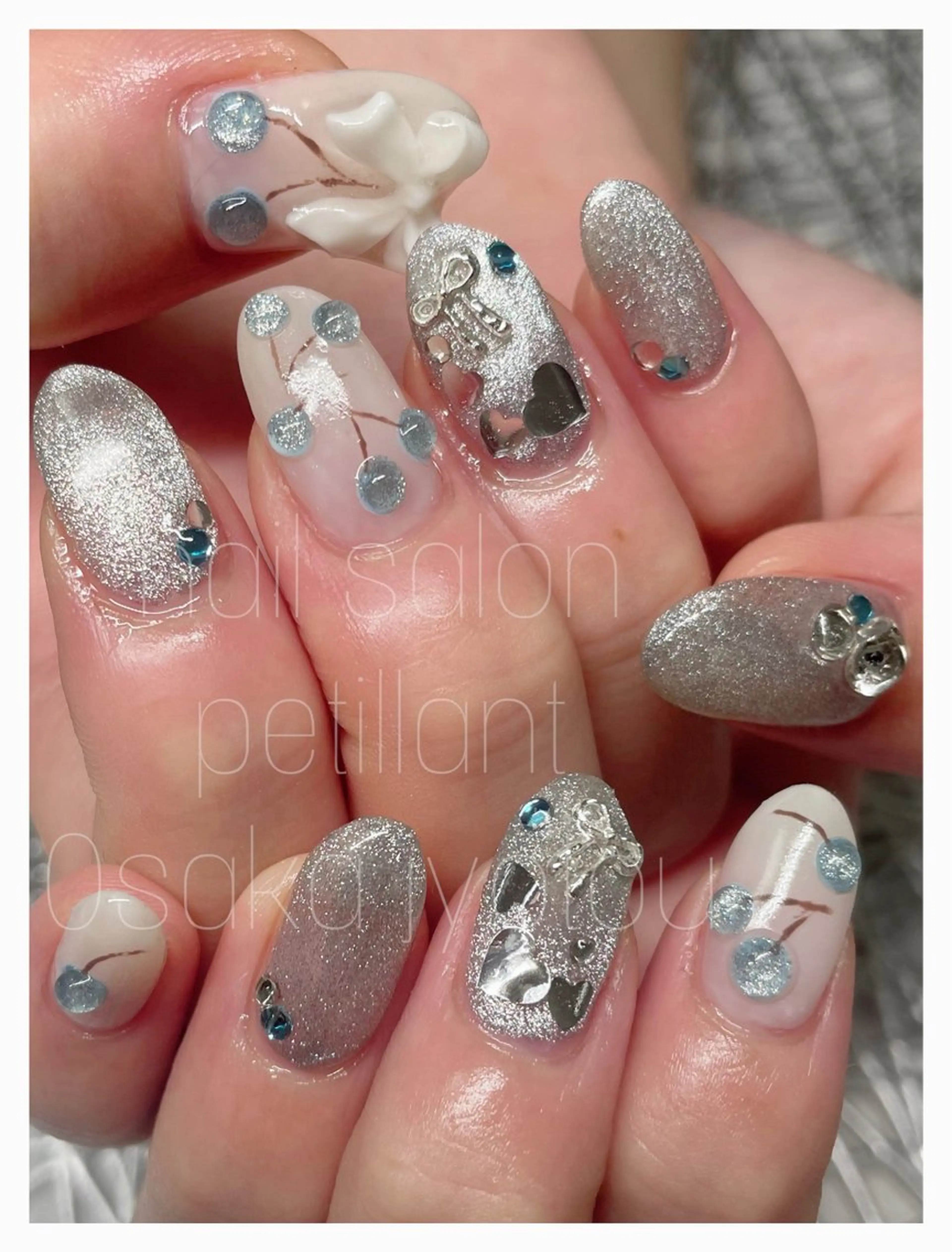 ネイル 水色 春ネイル petillant所属・nail salon petillantのネイルデザイン