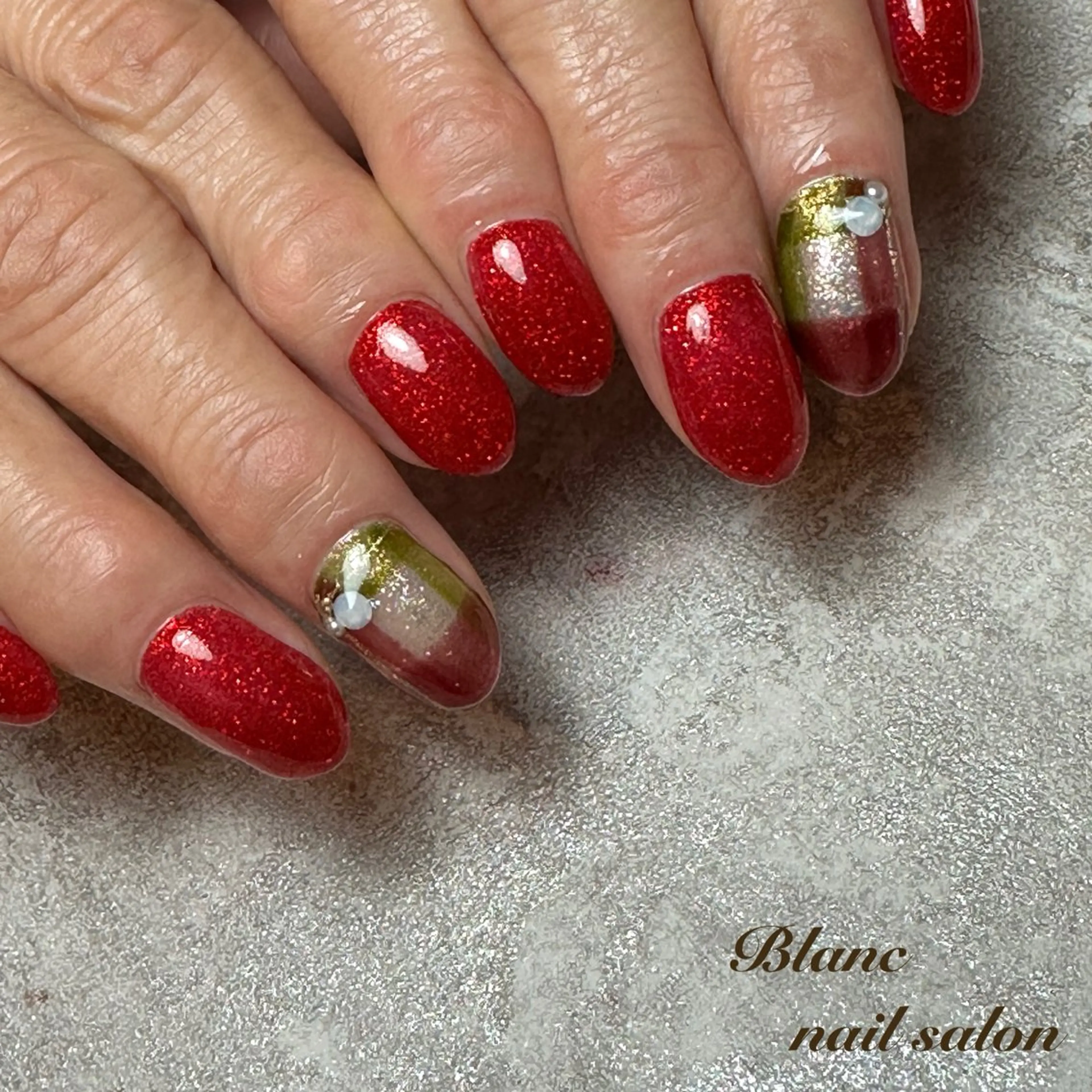 ネイル 冬ネイル クリスマス Blanc ブランのネイルデザイン