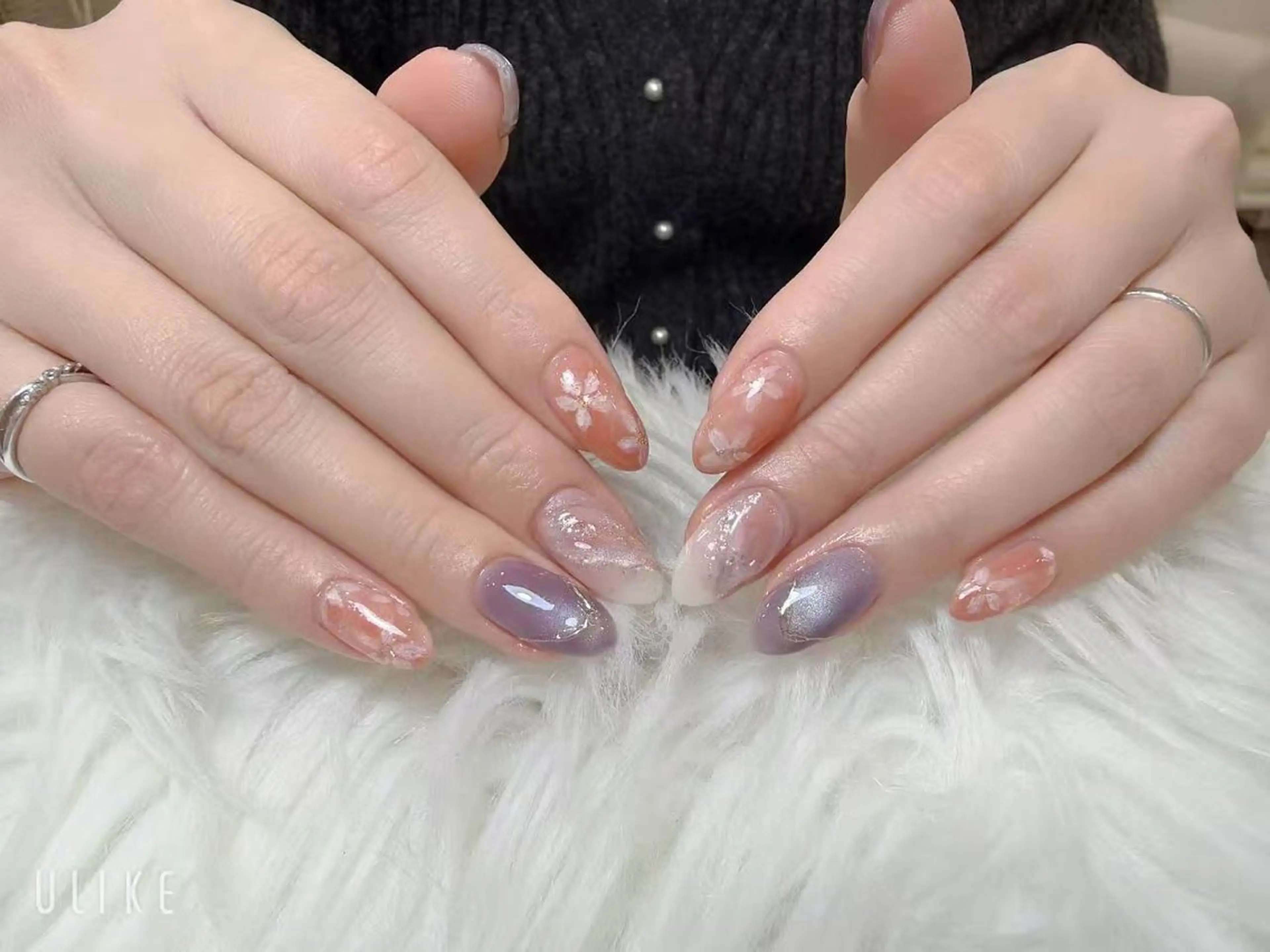 ネイル フレンチネイル 韓国ネイル マグネットネイル ニュアンスネイル オフィスネイル チョウ Rachaelのネイルデザイン