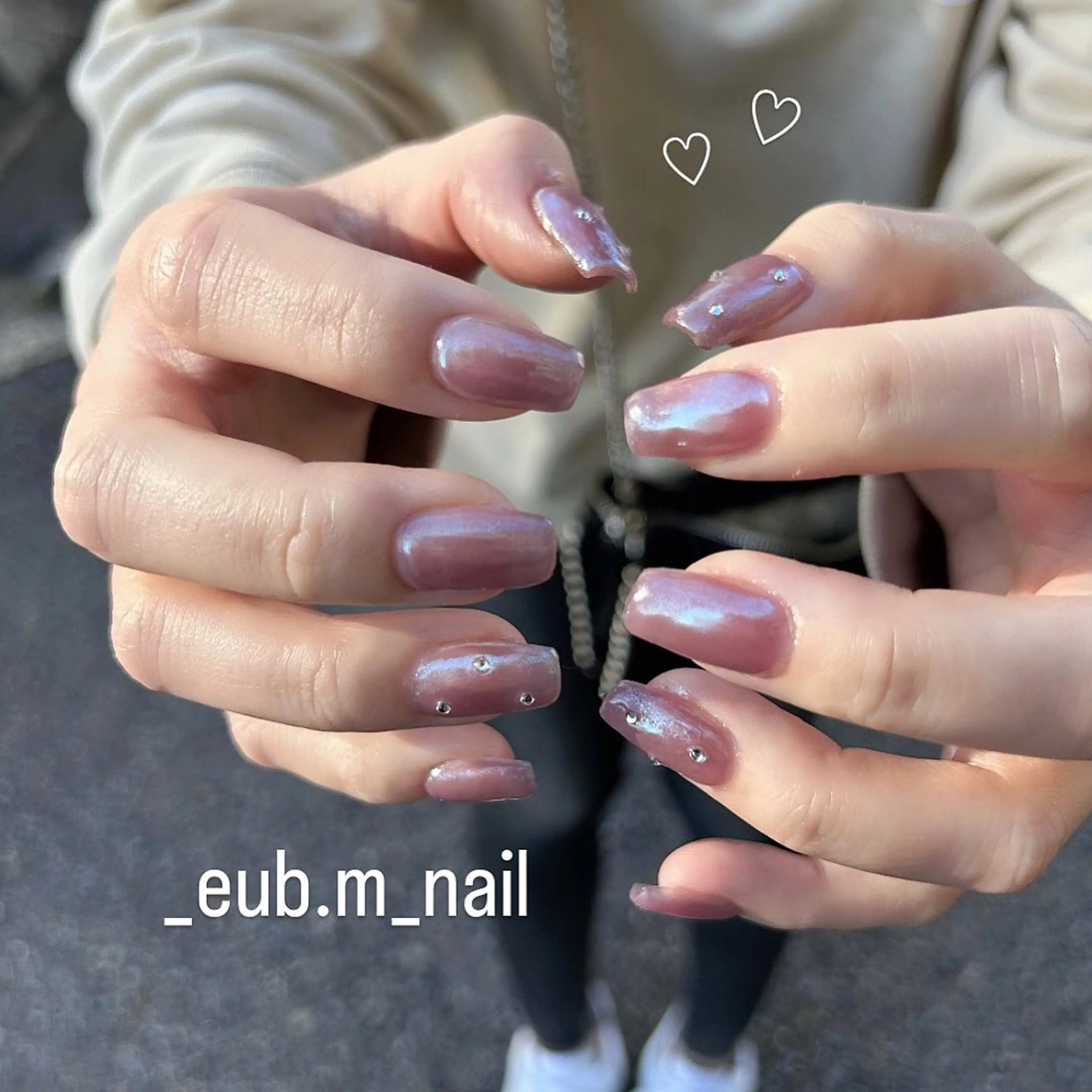 ネイル オーロラネイル オフィスネイル ワンカラーネイル ピンク シンプルネイル ハンドネイル 深夜ネイルサロン eub.m_nailのネイルデザイン