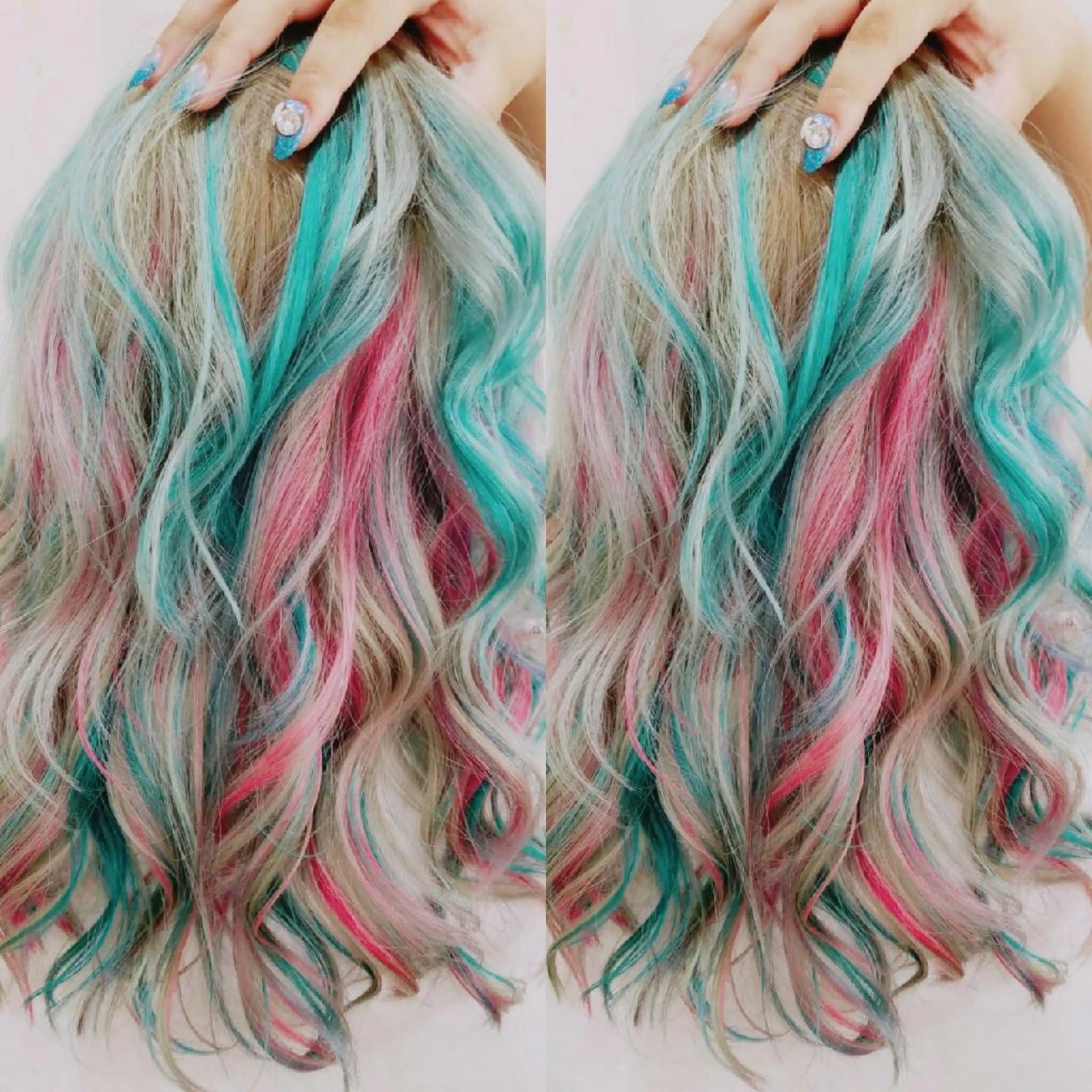 セミロング カラー デザインカラー ユニコーンカラー EMANON名古屋所属・美谷添（ミヤゾエ） まどか大人ヘアサロンのヘアスタイル