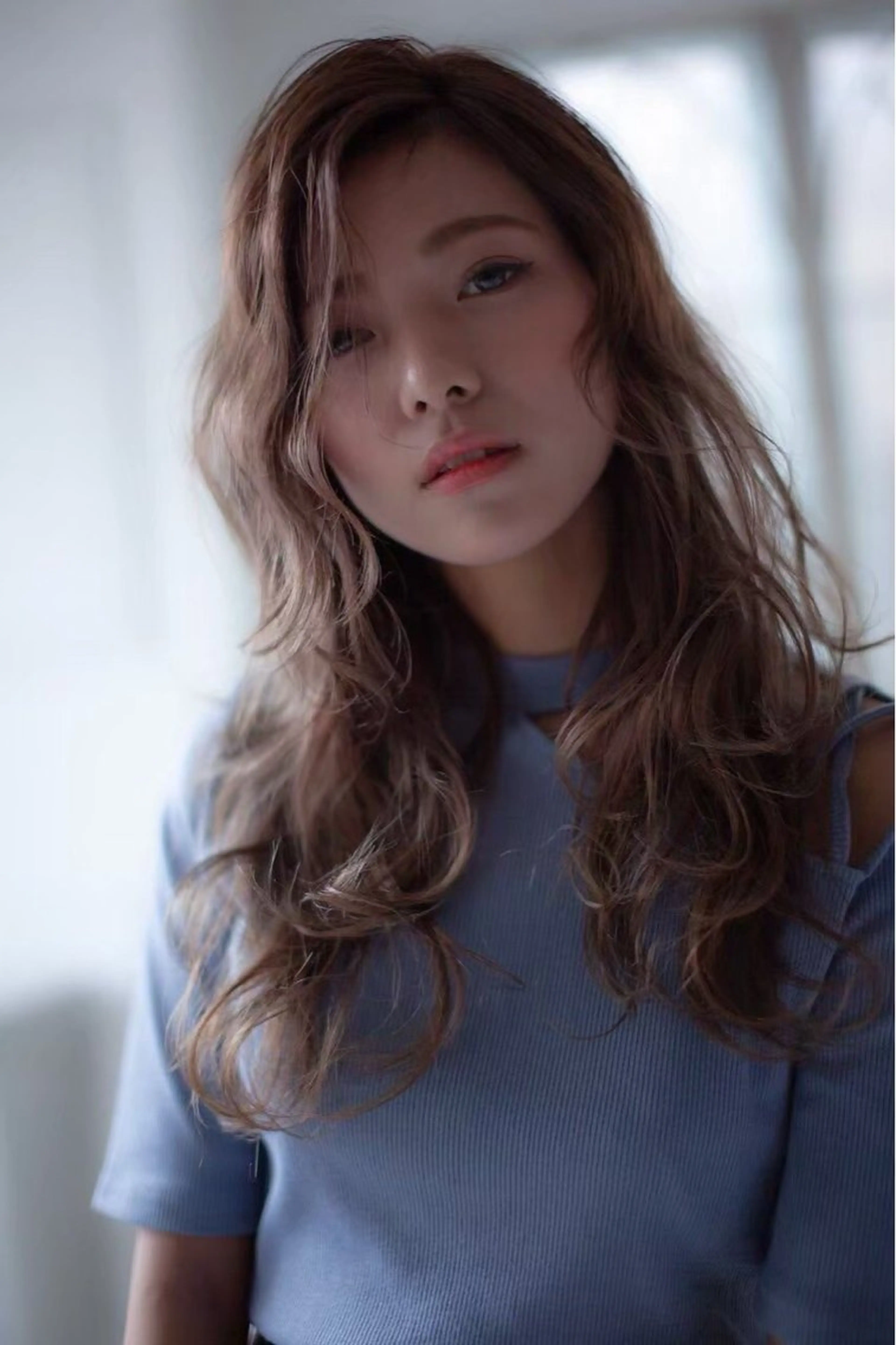 ロング パーマ レイヤーカット ロング デジタルパーマ カット パーマ 奈良崎 和弘のヘアスタイル