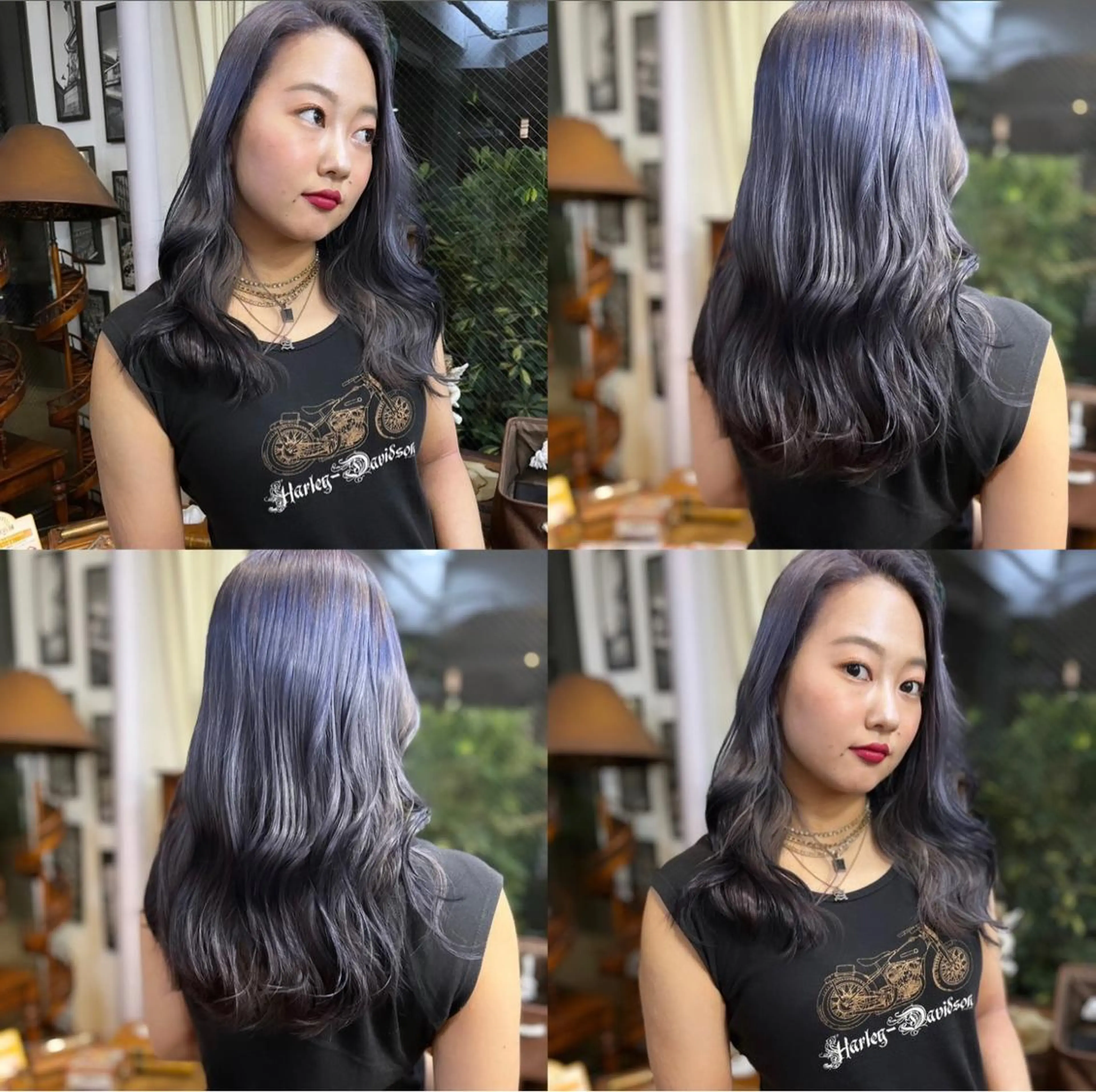 セミロング カラー カット ヘアカラー トリートメント モモカ/ハイトーン /バレイヤージュのヘアスタイル