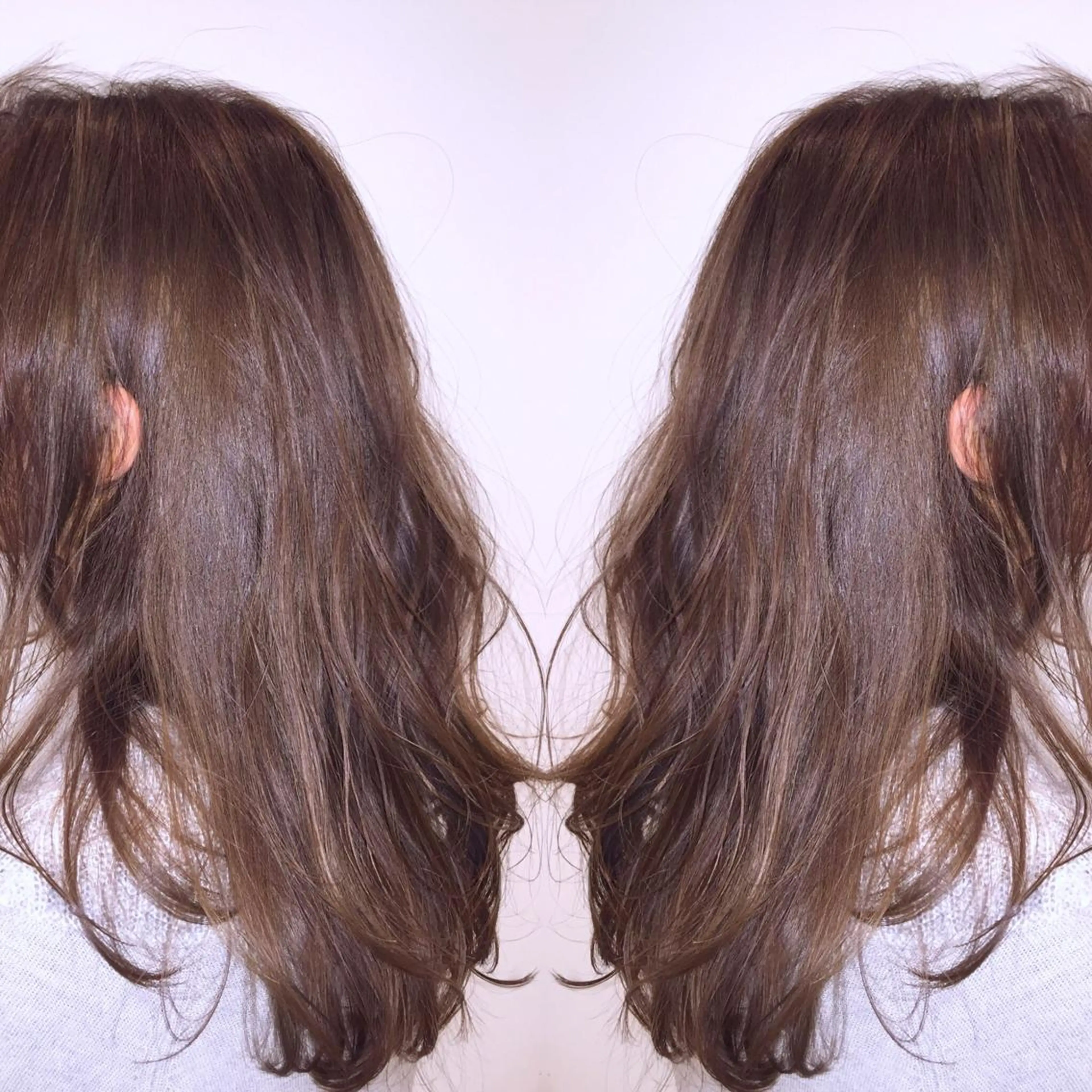 ロング カラー パーマ 透明感カラー グレージュ ハイライトカラー 外国人風カラー ハイライト 髪質改善満足度NO1 山下のヘアスタイル