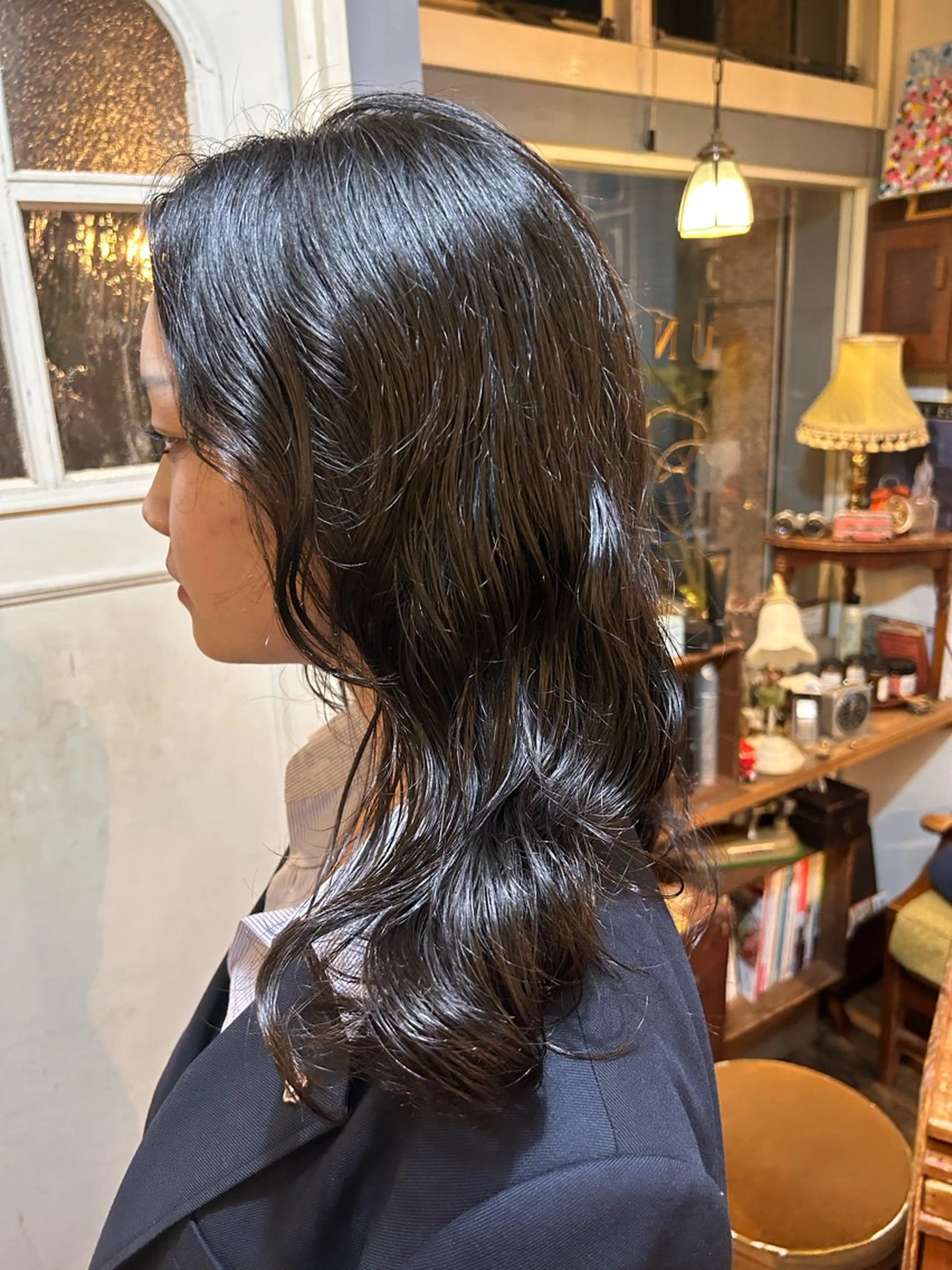 ロング パーマ カット パーマ ヘッドスパ 清水千優/パーマ/透 明感カラー/メンズのヘアスタイル