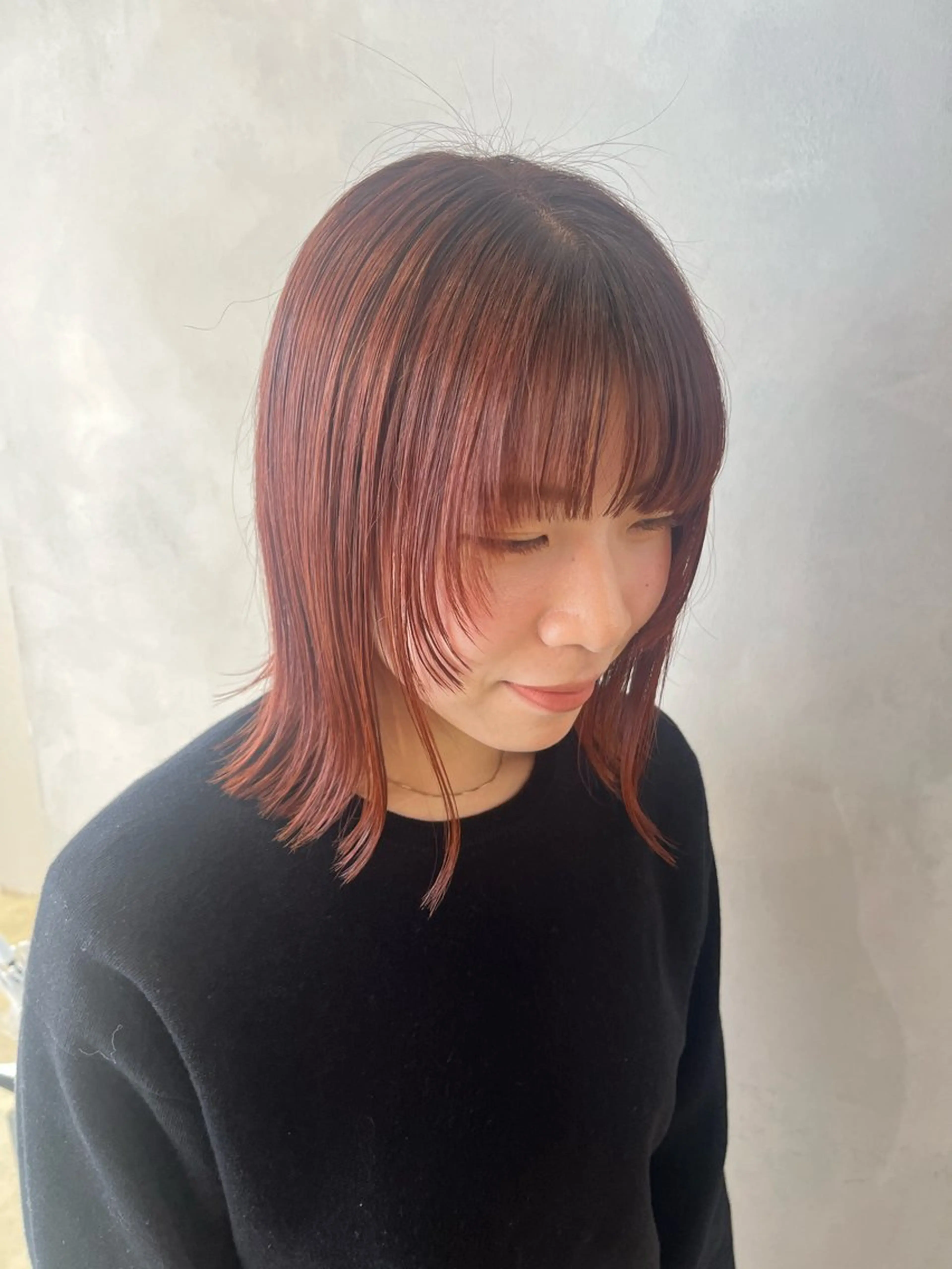 ミディアム カラー ボブ/ベージュ/ パーマ🪿近森ゆいのヘアスタイル