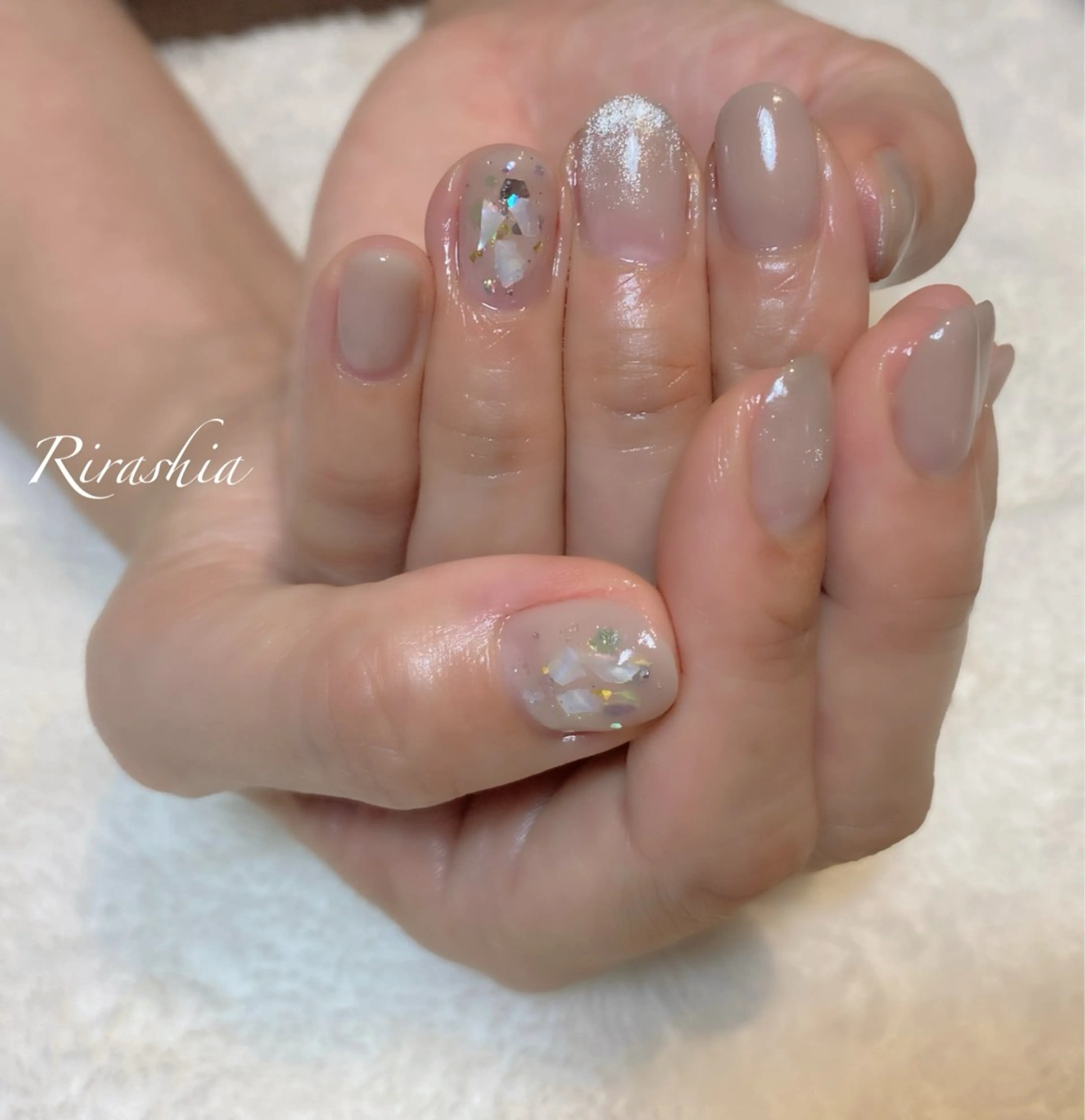 ネイル ハンドネイル ハンドケア うる艶♡透明感ネイル Rirashiaのネイルデザイン