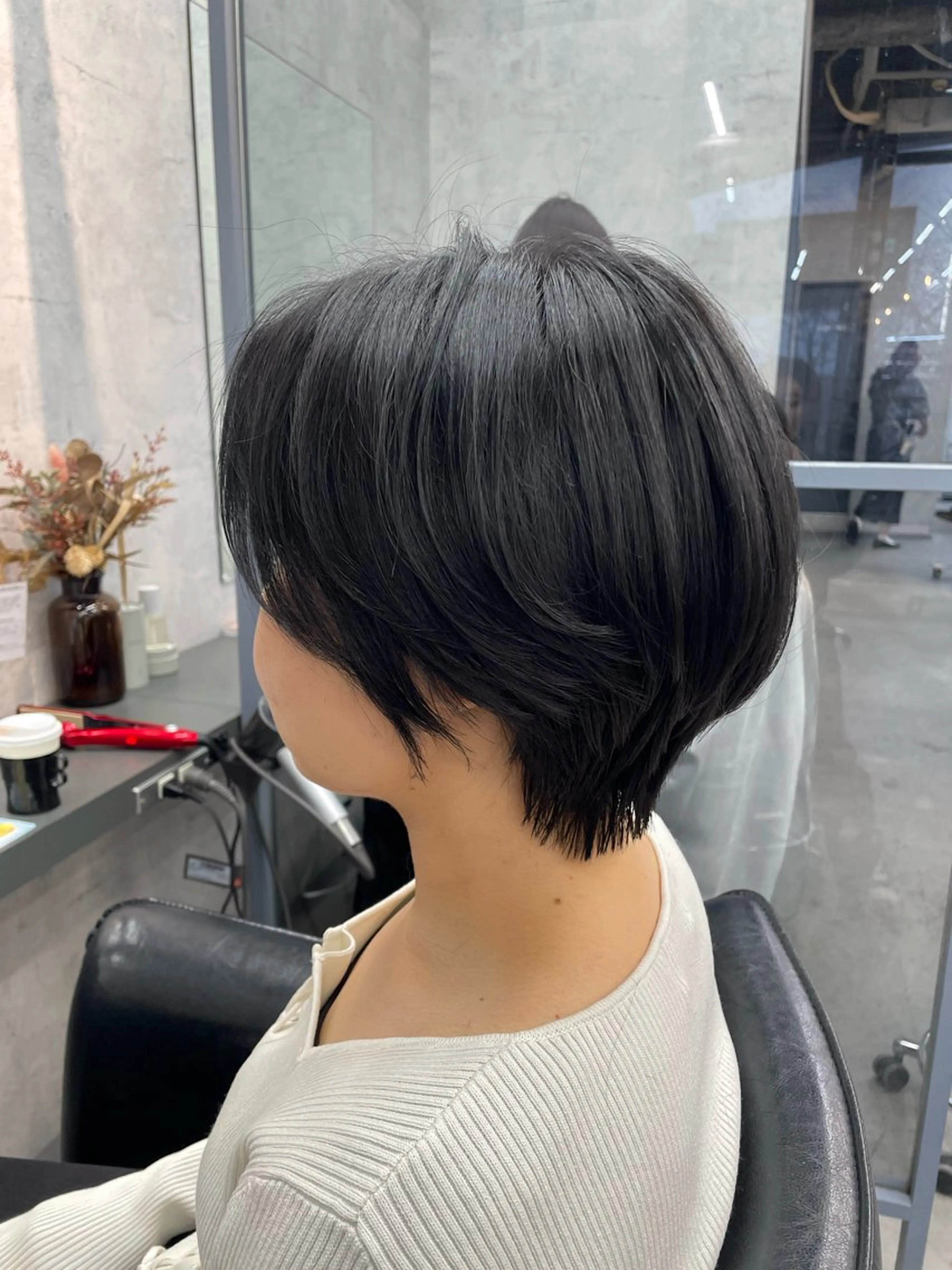 ショート カラー カット ヘアカラー トリートメント レイヤー×顔周 り×髪質改善/MIUのヘアスタイル