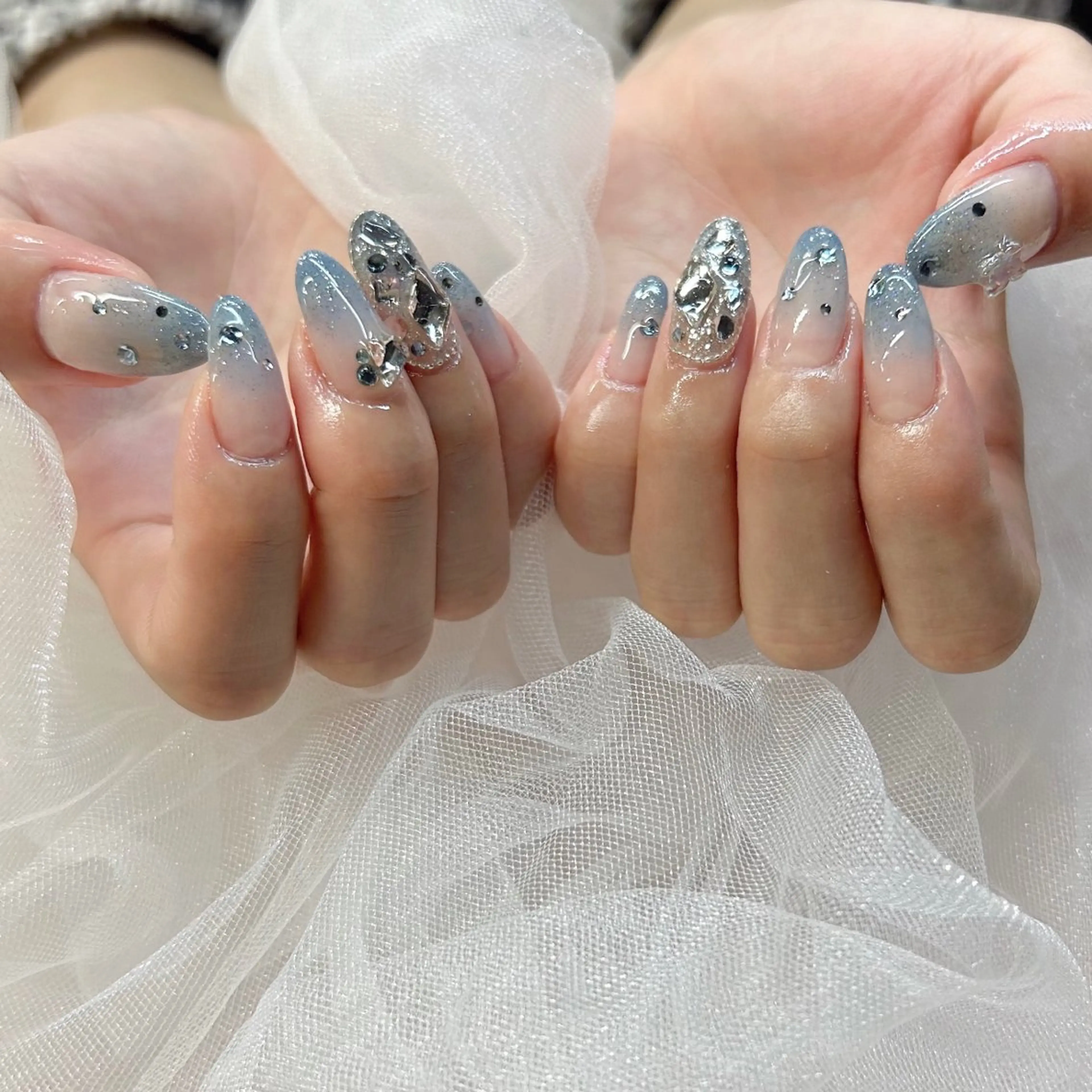 ネイル 水色 EMANON心斎橋店所属・大阪心斎橋ネイル/ hinataのネイルデザイン