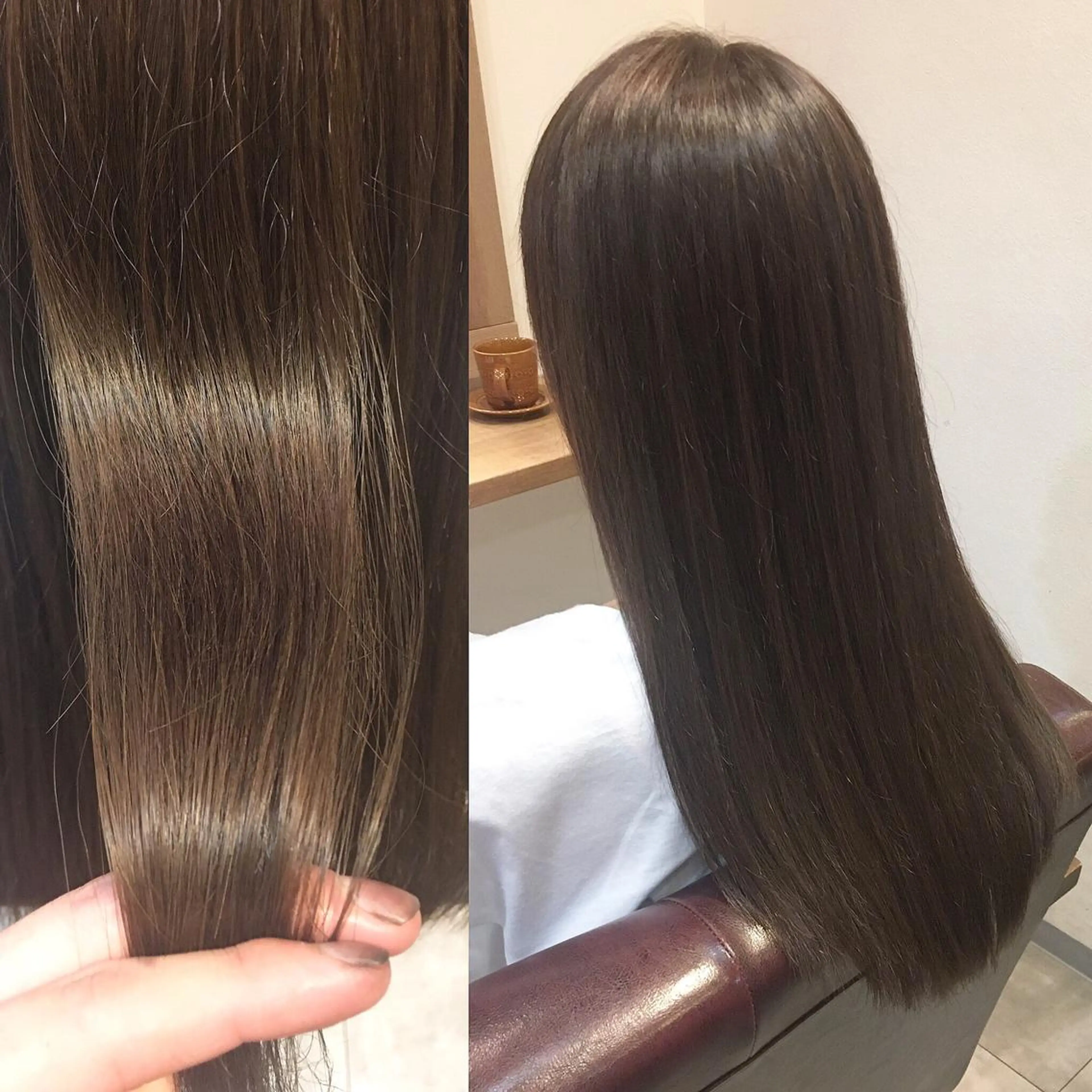 ロング カラー アッシュ イルミナカラー トリートメント hair salon Ranun髪質改善のヘアスタイル