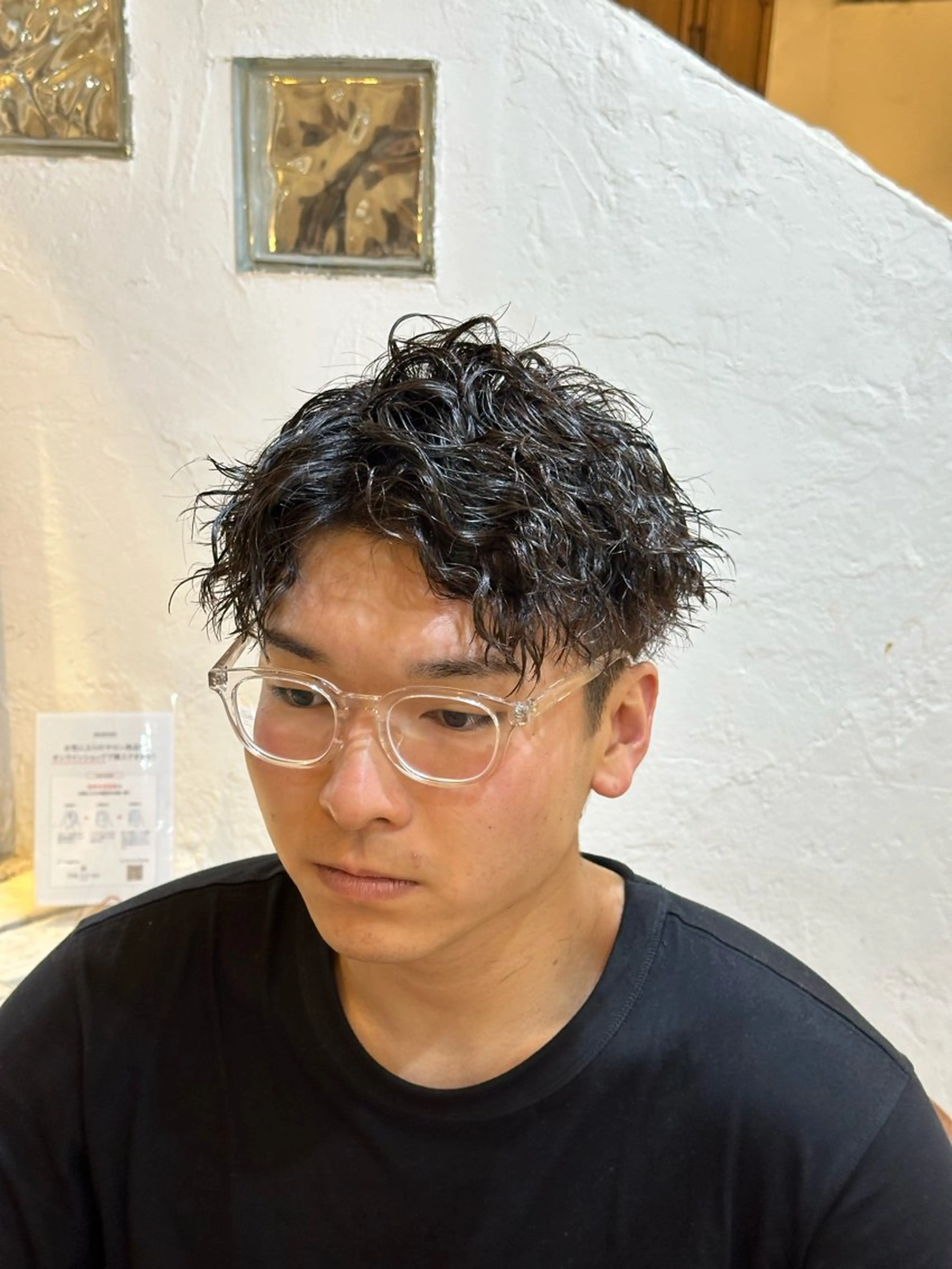 ショート パーマ メンズ スパイキー/ ピンパーマ/緑川雄也のヘアスタイル